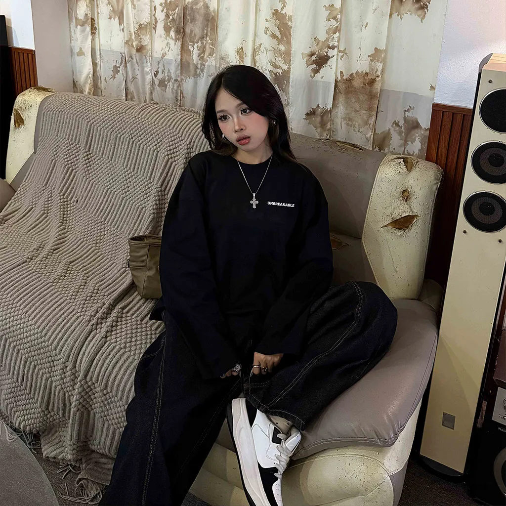 Áo thun tay dài nam nữ form boxy thiết kế đường phố Miucho 3703_thumbnail_2