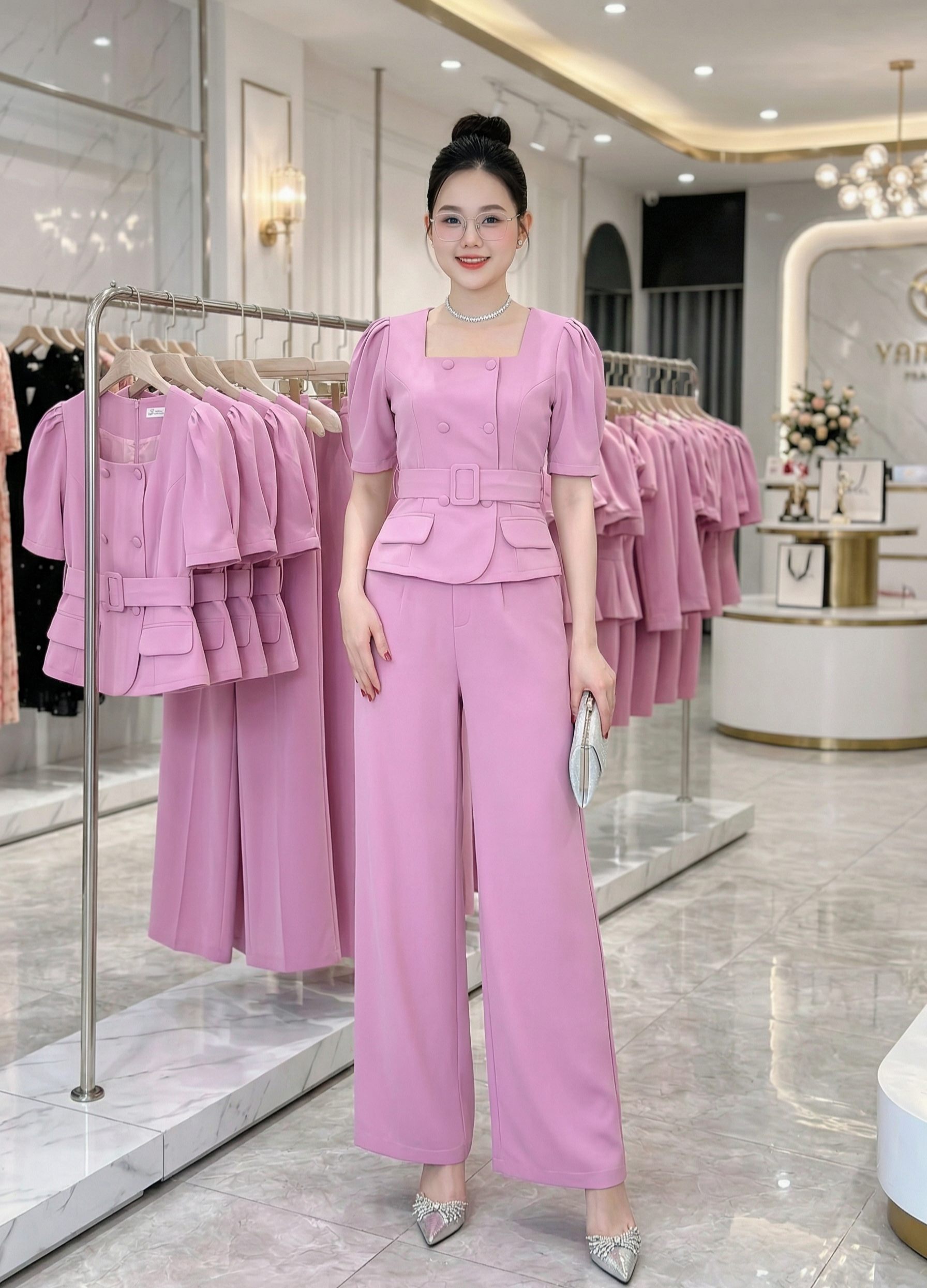 Set bộ quần dài áo cổ U_thumbnail_2