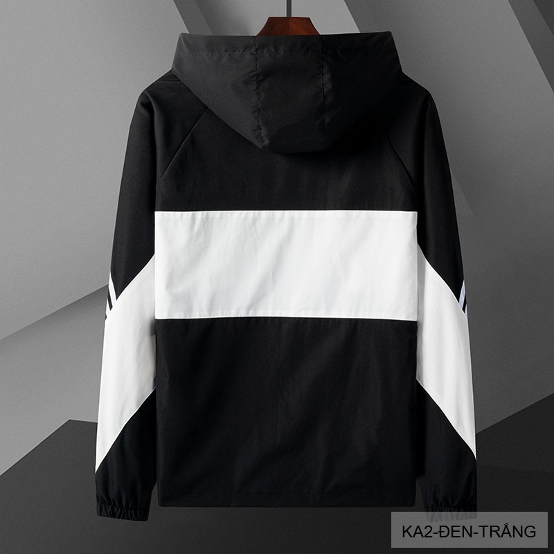 KA2 - Áo khoác nam phối màu thời trang, liền mũ, chống gió, phù hợp xuân thu_thumbnail_17