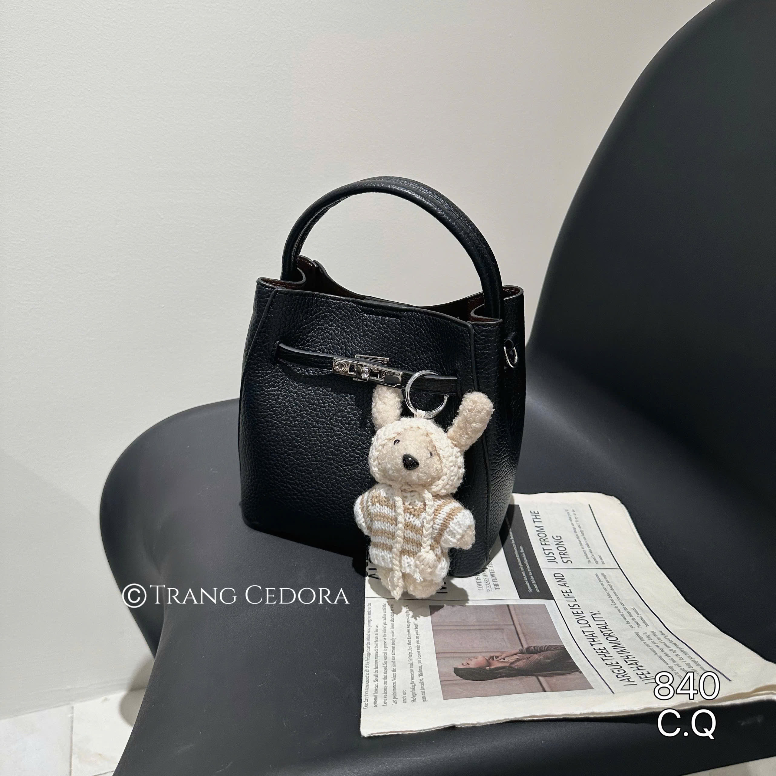 Túi MANDIER giỏ gấu size18.5 840