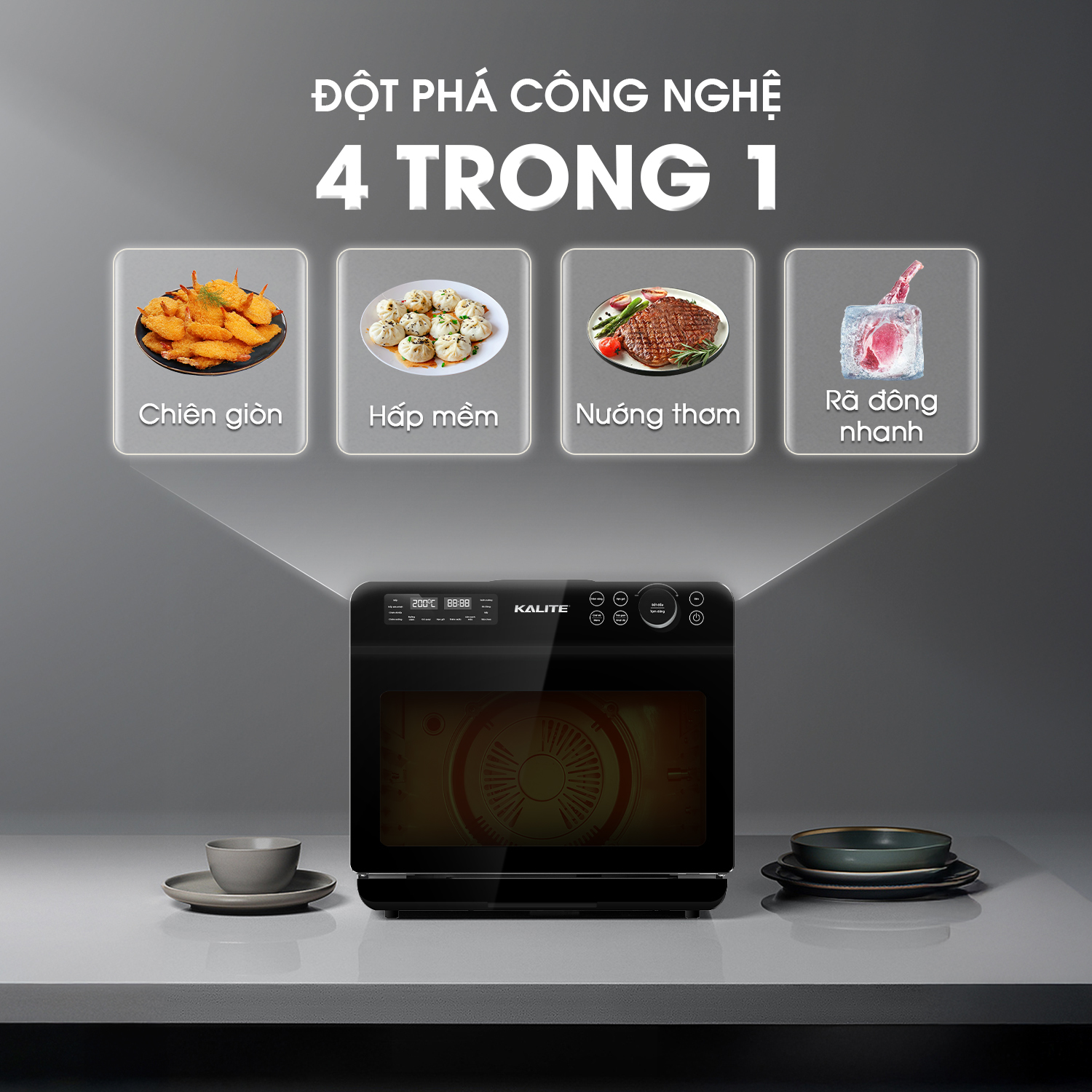 Nồi chiên hơi nước KALITE STEAM FUSION PRO, 4in1 chiên, hấp, nướng, rã đông, 20 lít_thumbnail_16