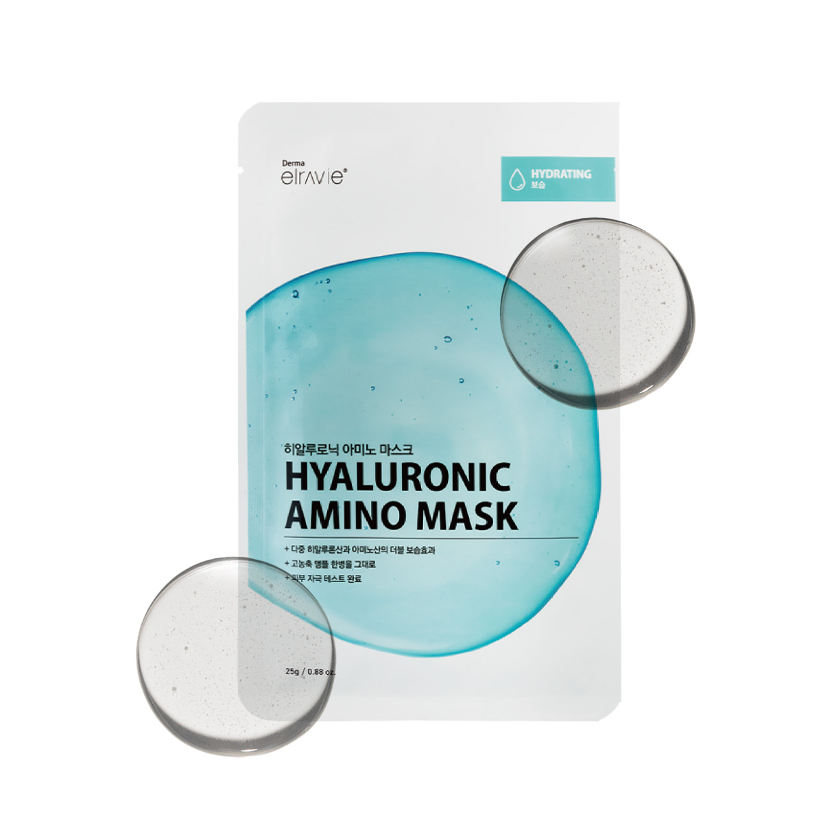 Mặt Nạ Dưỡng Ẩm, Làm Dịu Elravie Hyaluronic Amino Mask Dược Mỹ Phẩm Cao Cấp Hàn Quốc 01 Miếng 25g