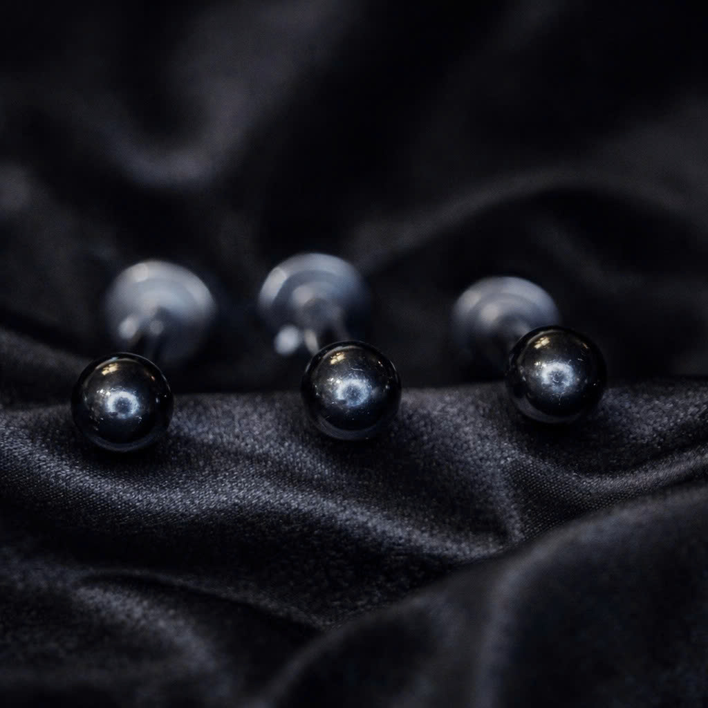 khuyên bi cơ bản đen 8