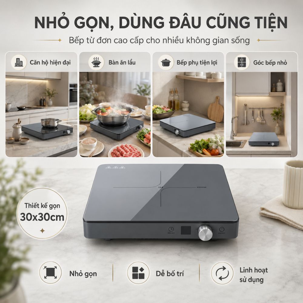 Bếp Từ Đơn Mishio MK448 Công Suất 2000W - Mặt Kính Kanger Hạng A_thumbnail_12