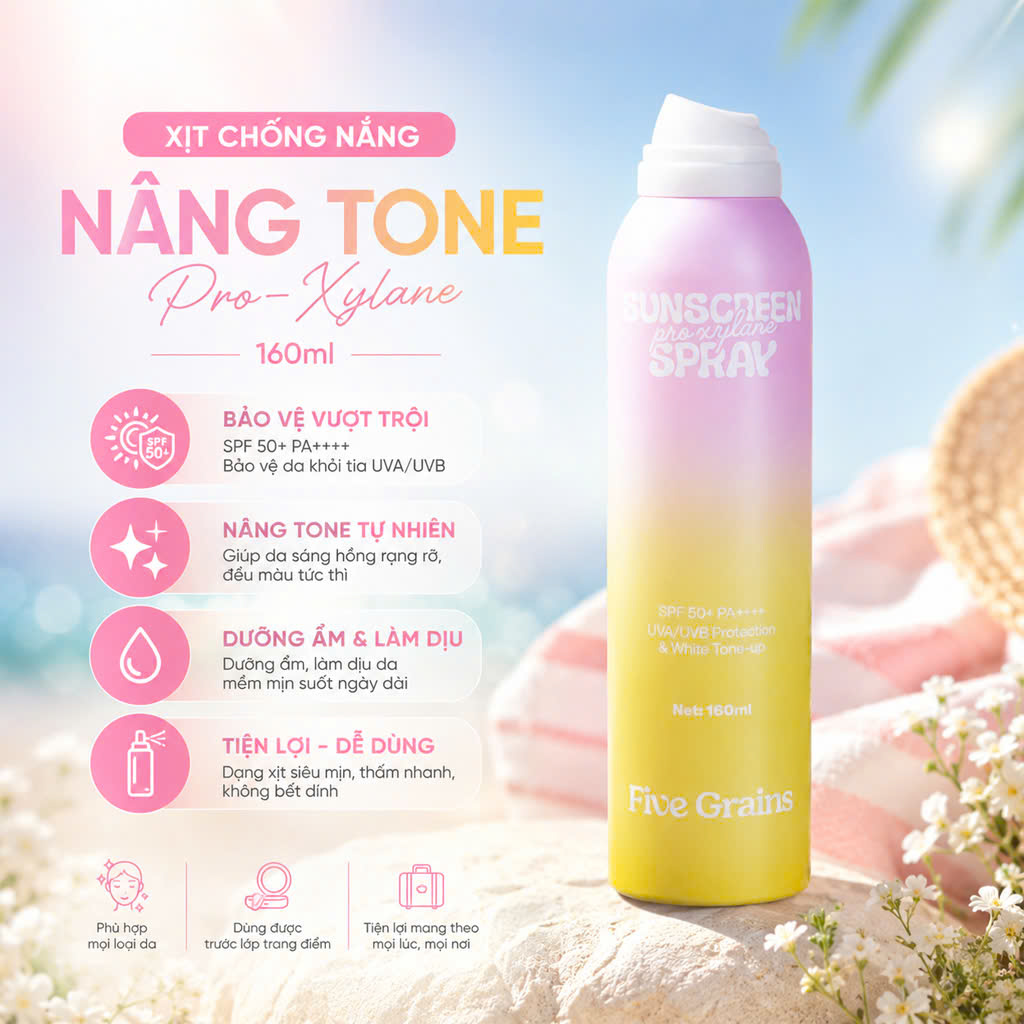 Xịt Chống Nắng Five Grains