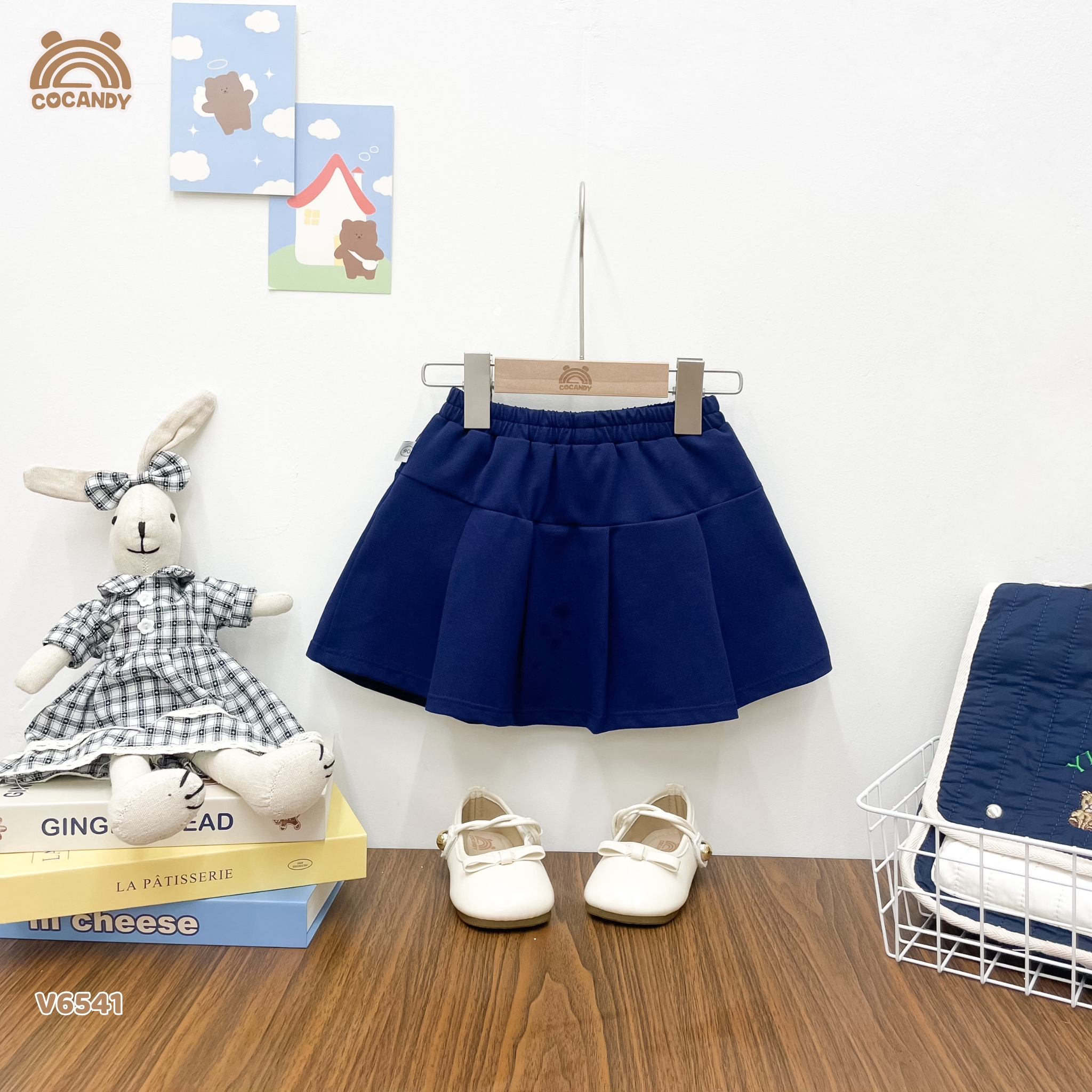 Chân váy XANH THAN xếp ly phối nơ bụng_thumbnail_5
