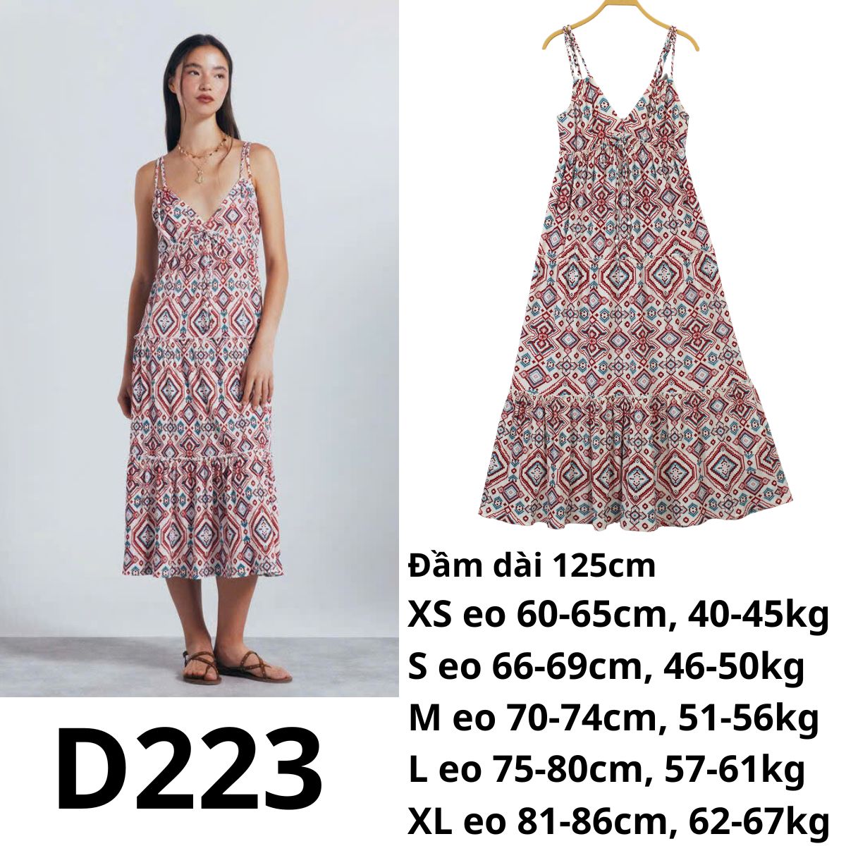 D223- Đầm maxi thổ cẩm