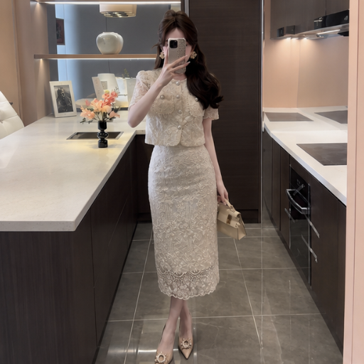 Set váy hoa nổi có túi 2 loại