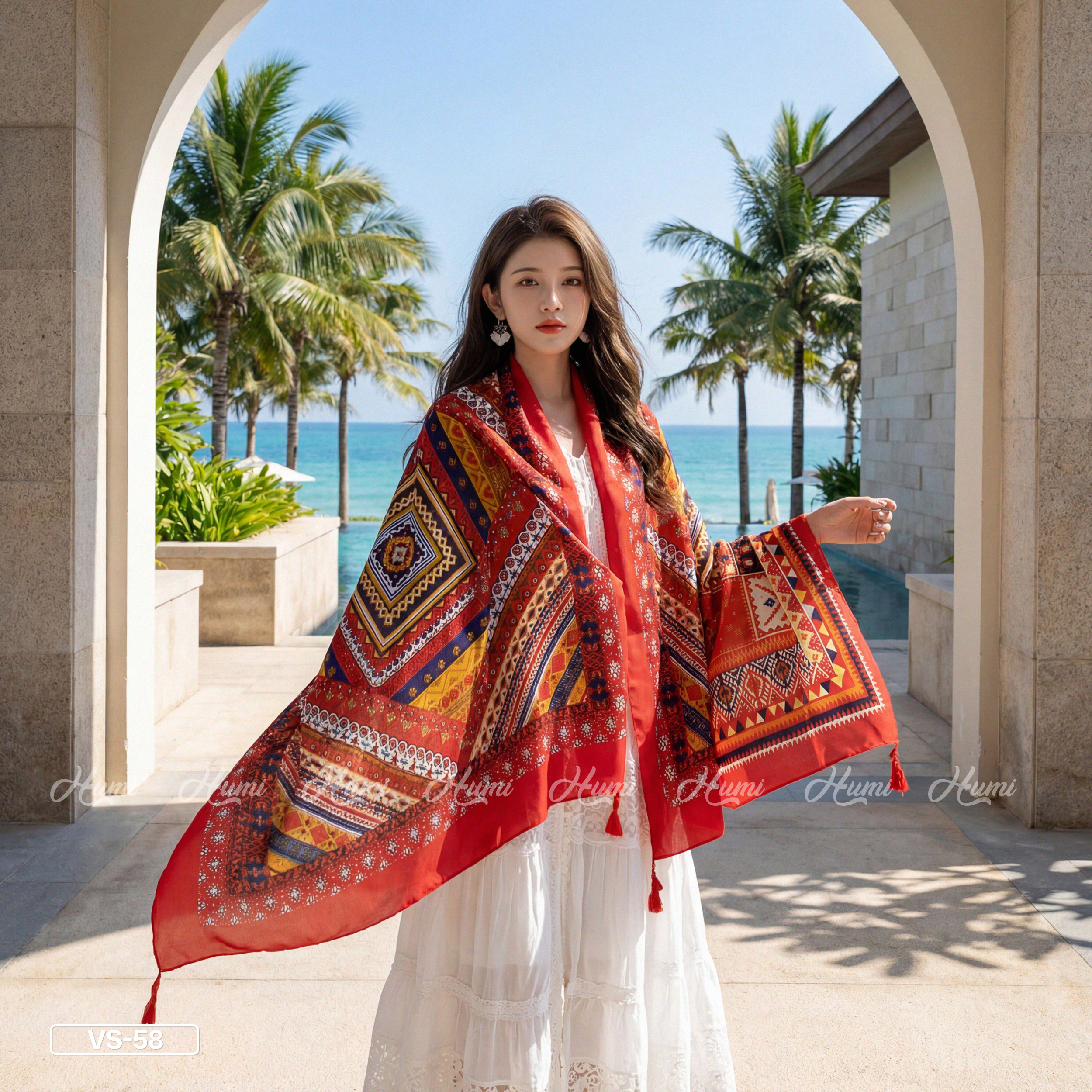 KHĂN HỌA TIẾT THỔ CẨM (VS58)