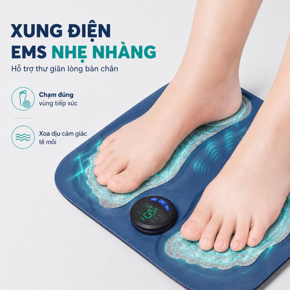 Thảm Massage Chân Xung Điện Kachi MK424 Pin Sạc - Giảm Đau Mỏi, Cải Thiện Tuần Hoàn Máu_thumbnail_3
