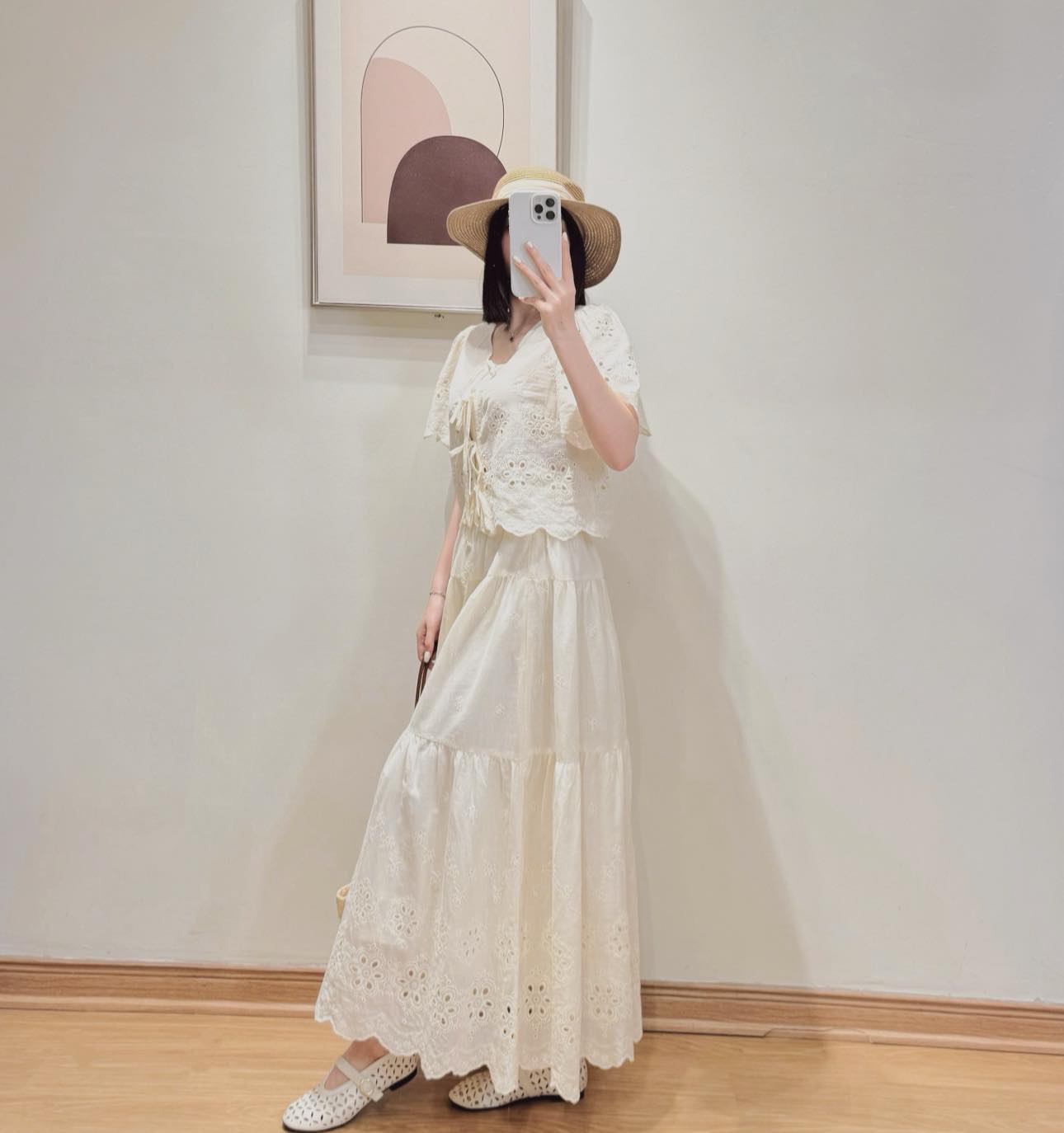 E672 SET REN KEM ÁO TAY BỒNG + CHÂN VÁY MIDI CK_thumbnail_2