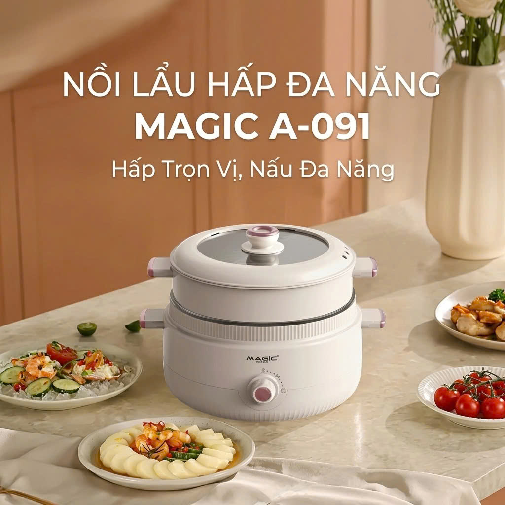 Nồi Lẩu Hấp Đa Năng MAGIC A-091