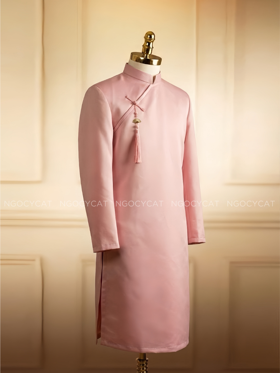 Áo Dài Nam Trơn Hồng