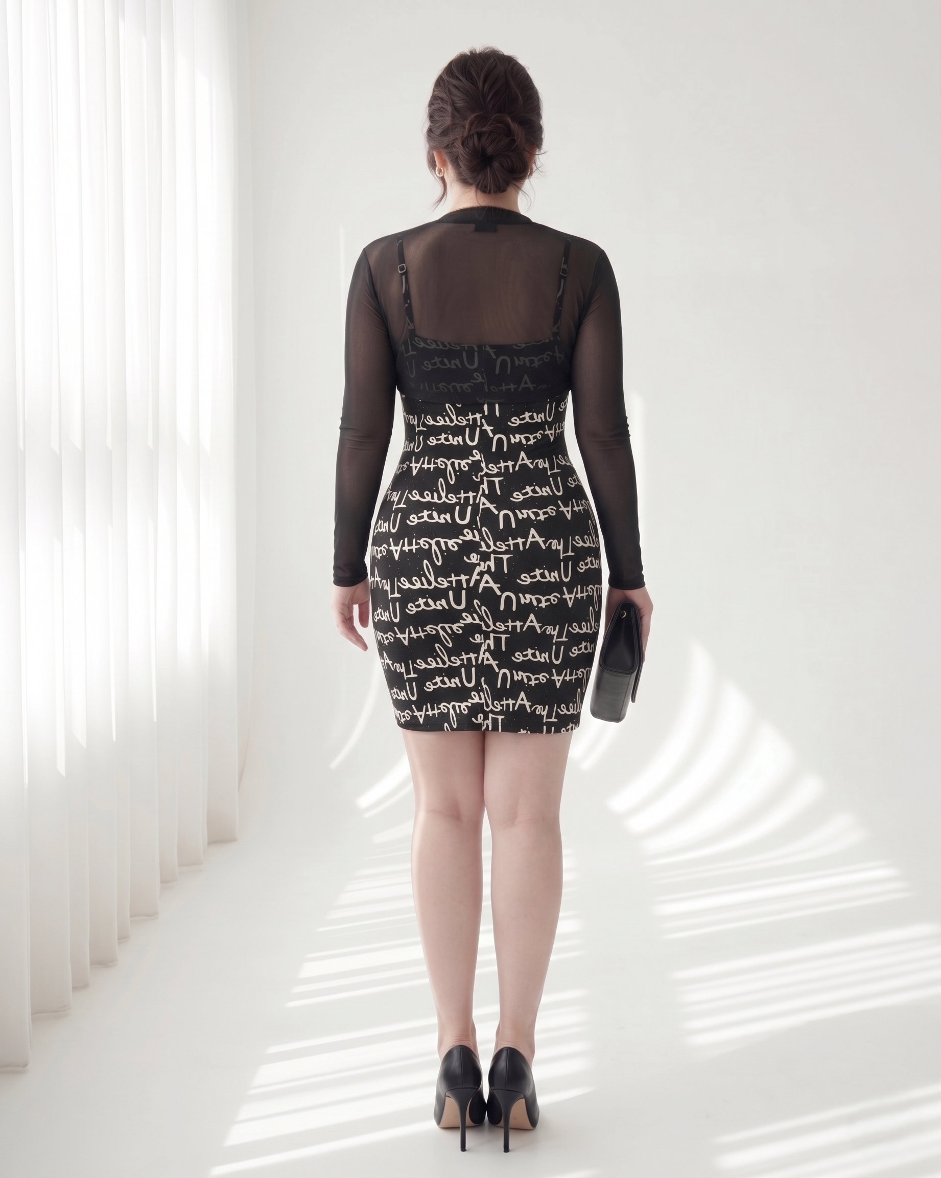 BIGSIZE NỮ - Sét đầm body kèm áo lưới dành cho nàng béo 55-95kg V-SET015_thumbnail_2