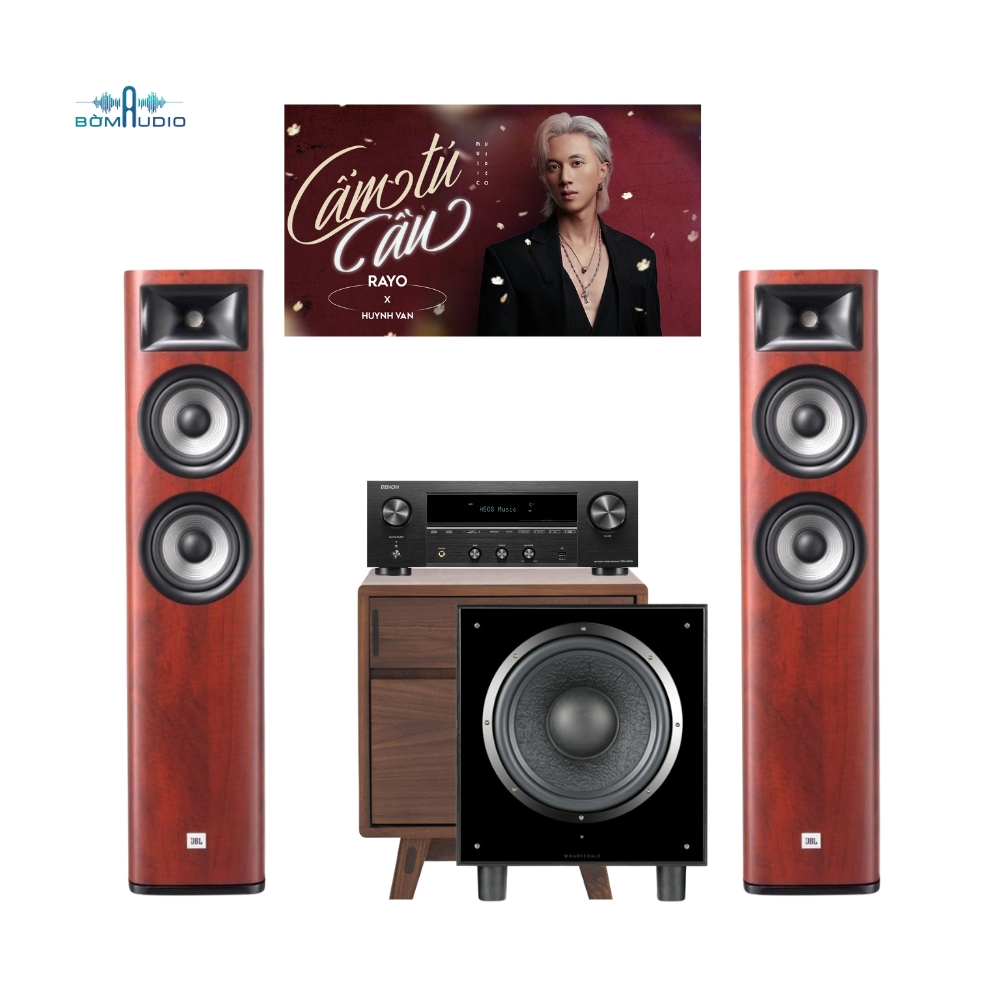 Combo Amply DENON DRA-900H + Loa JBL STUDIO 680 + Loa Subwoofer WHARFEDALE SW12 – DJ12