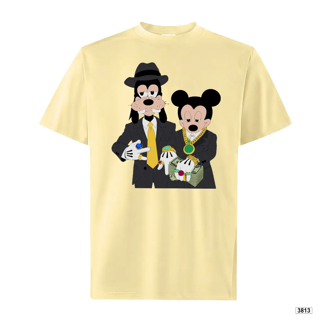 Áo thun form ôm dáng ngắn ATD3813 TeePrint tay ngắn vải cotton thoáng mát cổ tròn in mix_thumbnail_0