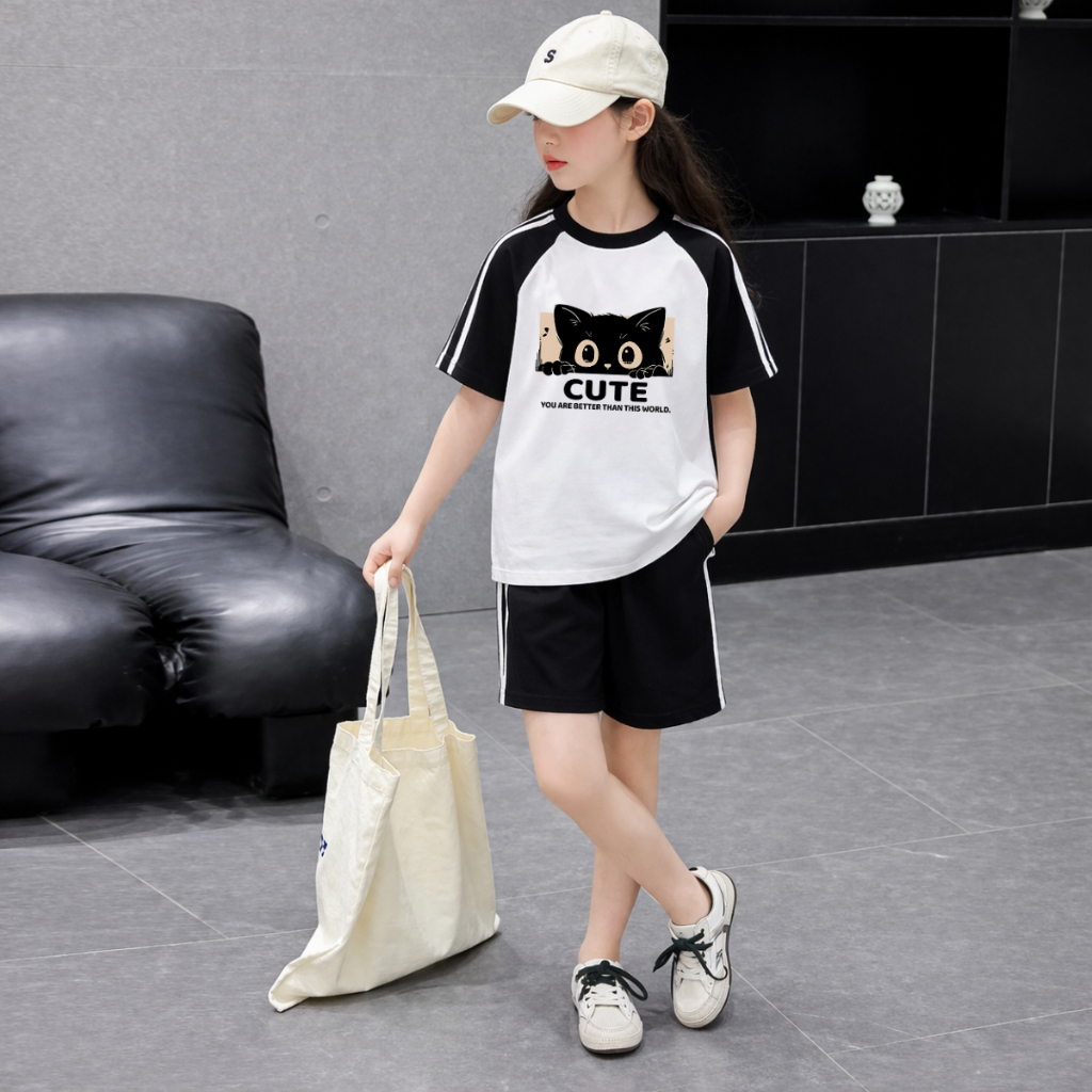 Set bộ phối viền bé gái hình Mèo cute - Loza BF653_thumbnail_4