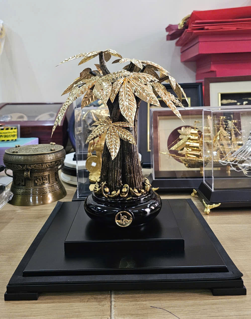 Cây kim ngân mạ vàng 24k ( KT 30X30X38cm ) DxRxC_thumbnail_3