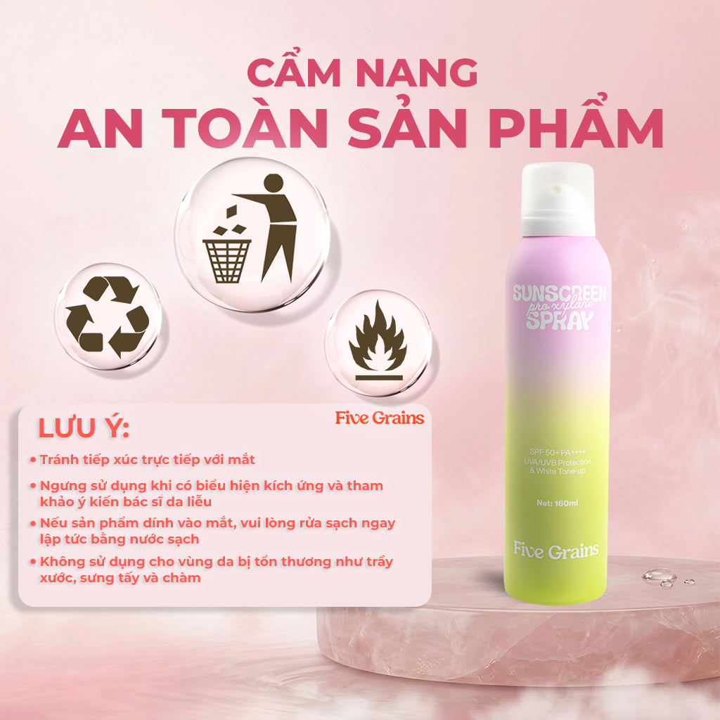 [FIVE GRAINS] Xịt chống nắng toàn thân Five Grains nâng tone SPA50+ PA++++ 160ml_thumbnail_2