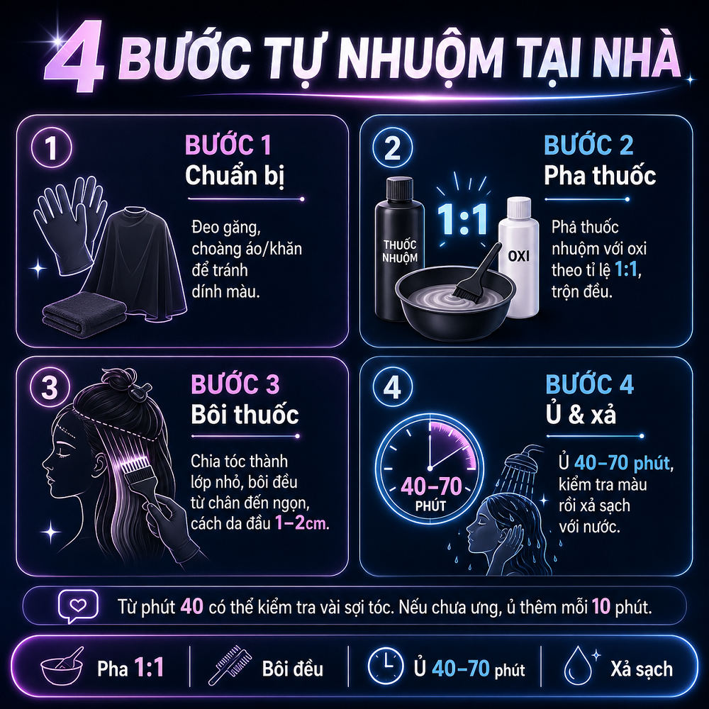 Màu Nhuộm Tóc Màu Than Chì Không Cần Tẩy Lên Từ Nền Đen Tự Nhiên, Tự Nhuộm Tại Nhà (Kèm Oxy Trợ Nhuộm)_thumbnail_8