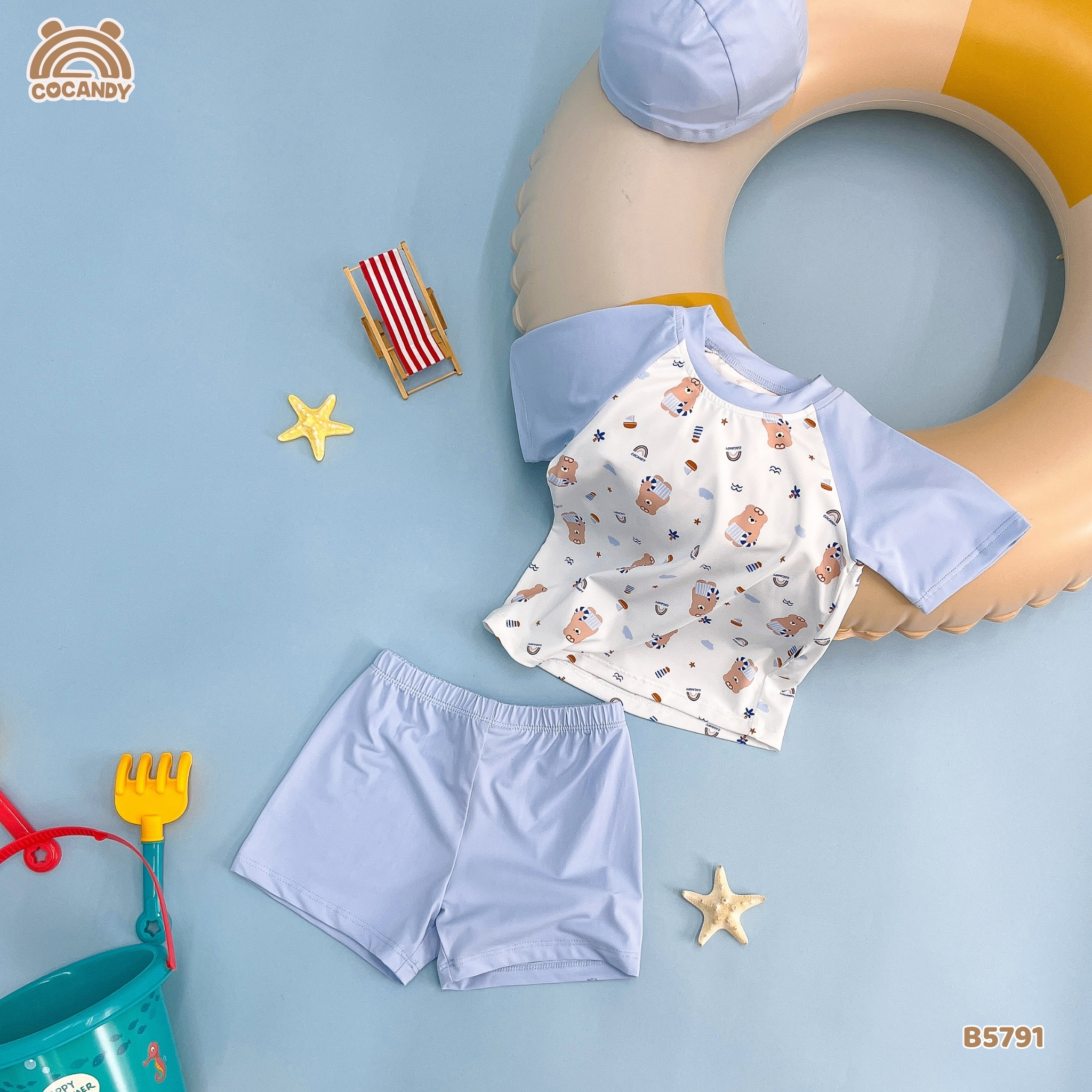 Bộ bơi cộc XANH DƯƠNG hình gấu nâu_thumbnail_3