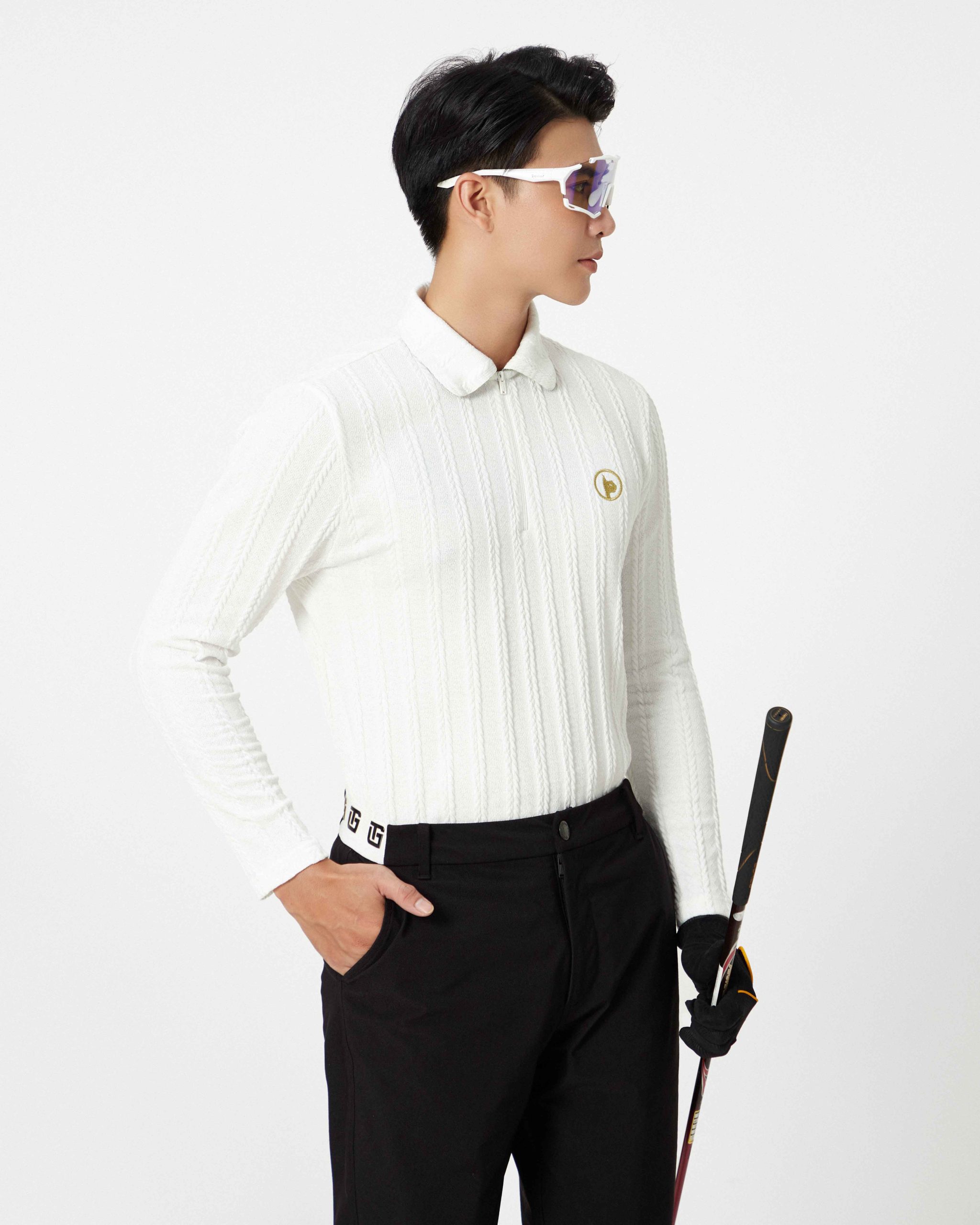 Polo dài tay khóa kéo - Nam