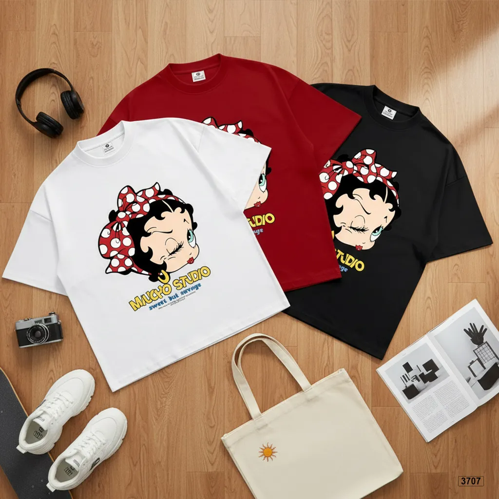 Áo thun nữ form boxy nhân vật hoạt hình dễ thương Miucho 3707_thumbnail_7