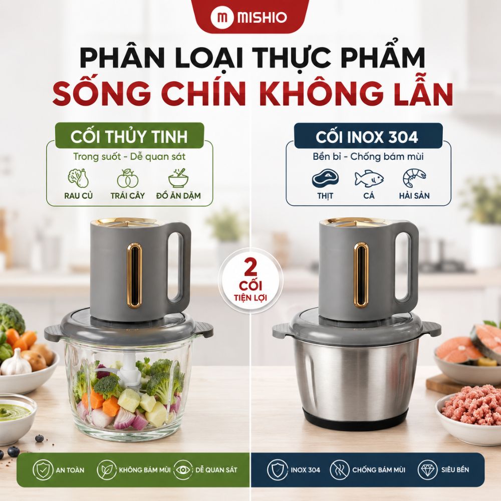 Máy xay thịt cối thủy tinh 2L tặng kèm cối inox Mishio MK444_thumbnail_9