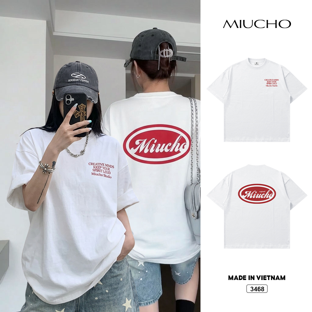 Áo thun boxy unisex basic dễ phối Miucho 3468