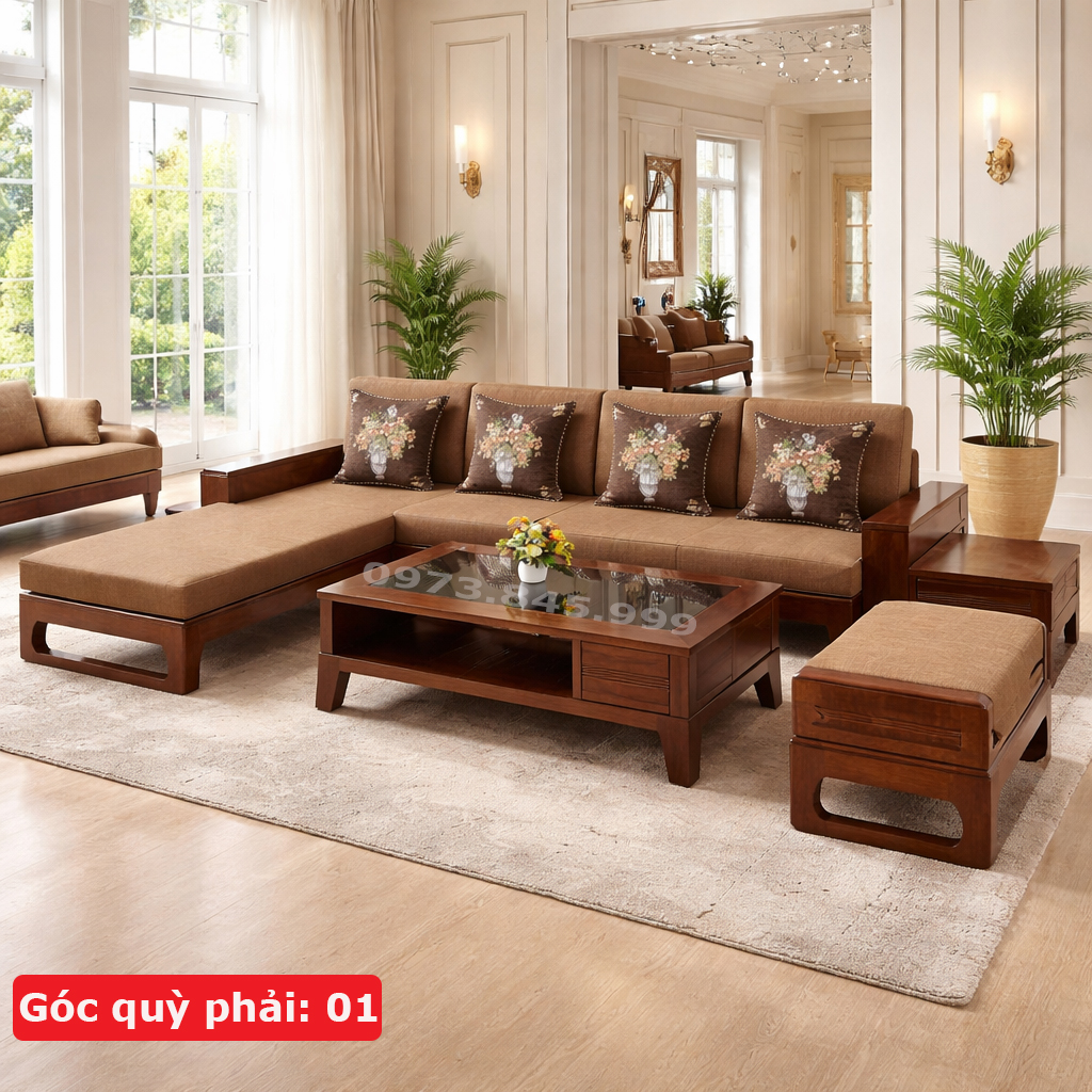 Sofa góc L chân Quỳ
