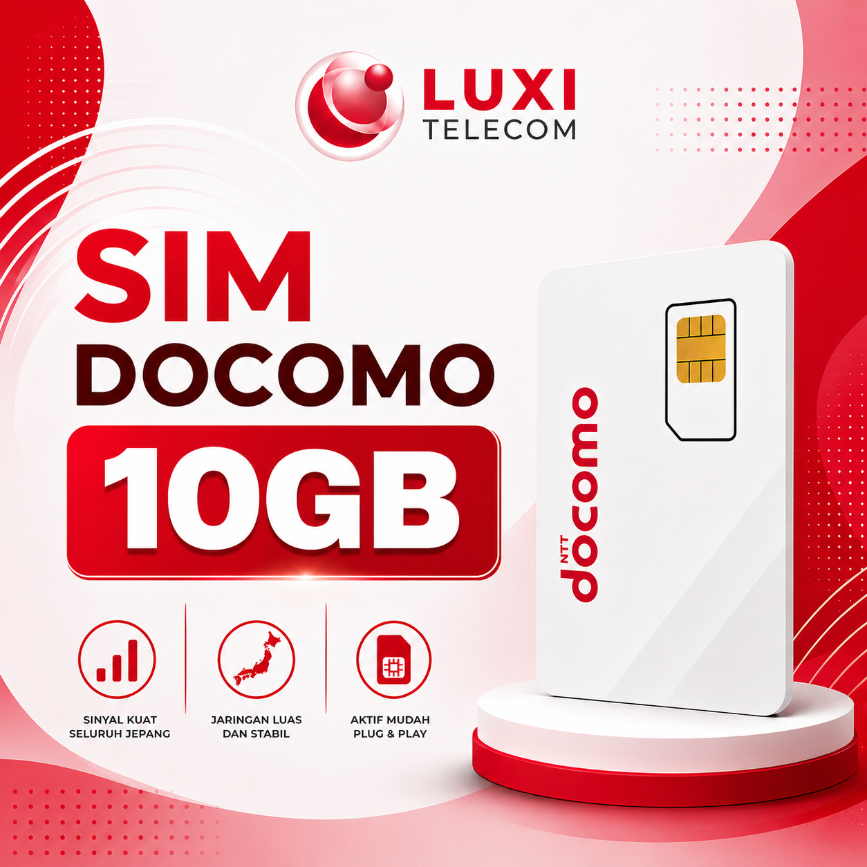 SIM Nghe Gọi Docomo 10GB