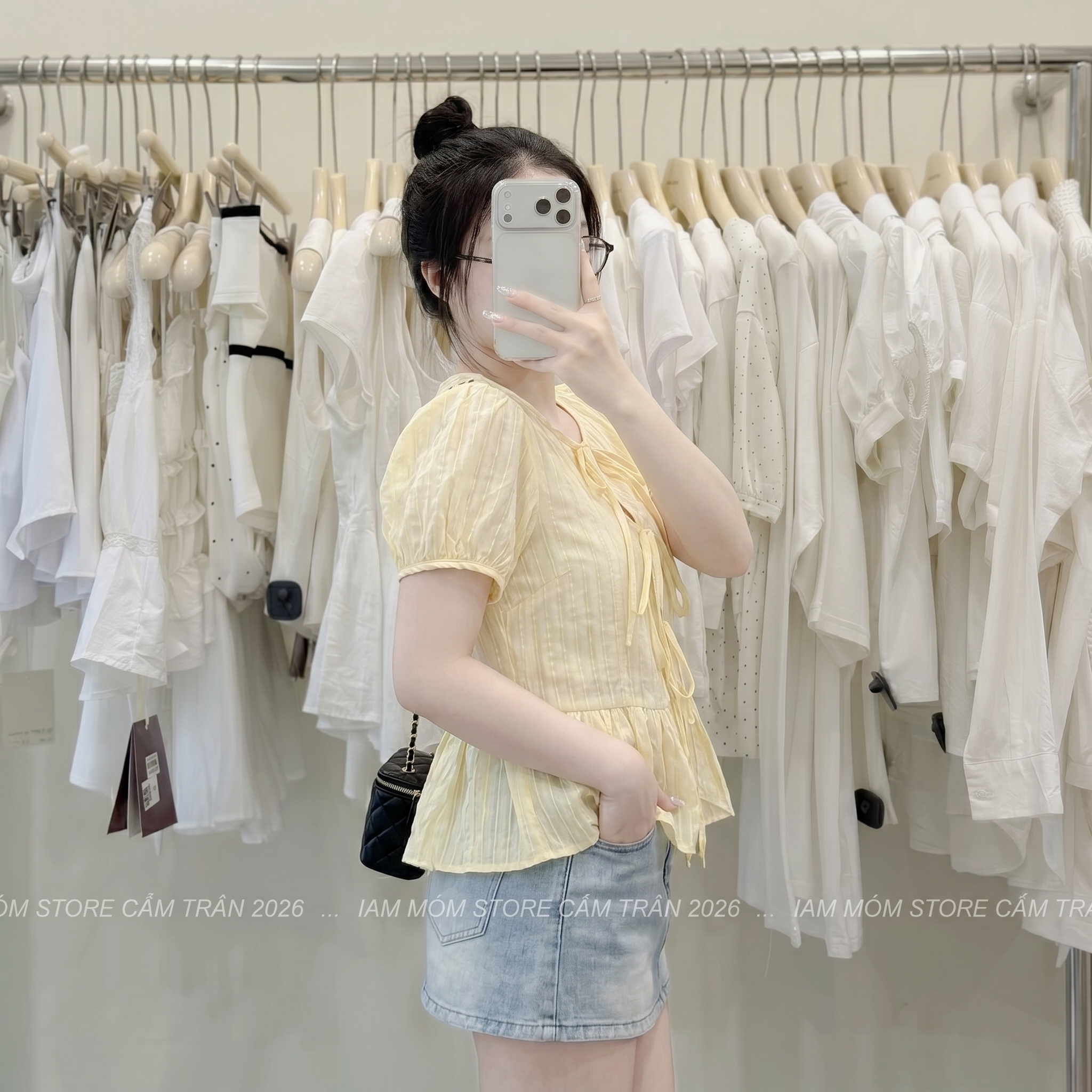 Áo Kiểu Nữ Tay Ngắn buộc dây ngực kèm áo lót HN.223 (B) (1451) - Freesize_thumbnail_2