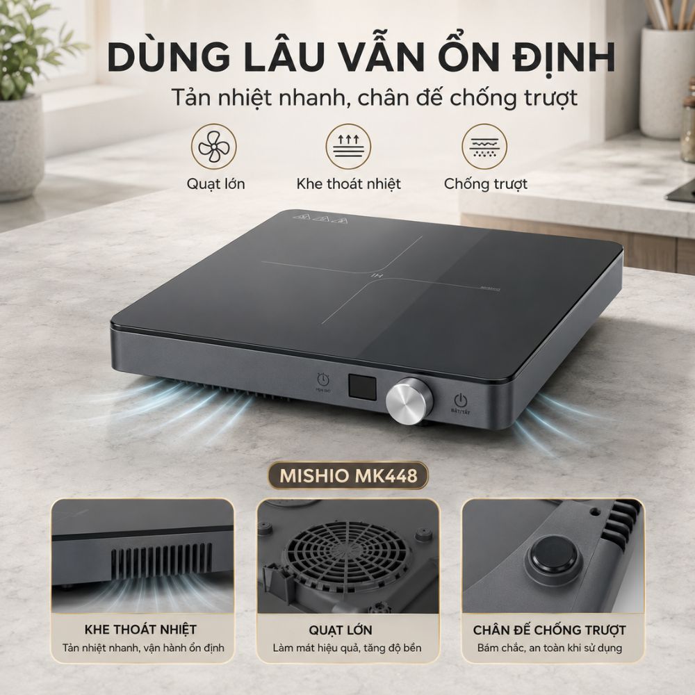 Bếp Từ Đơn Mishio MK448 Công Suất 2000W - Mặt Kính Kanger Hạng A_thumbnail_11