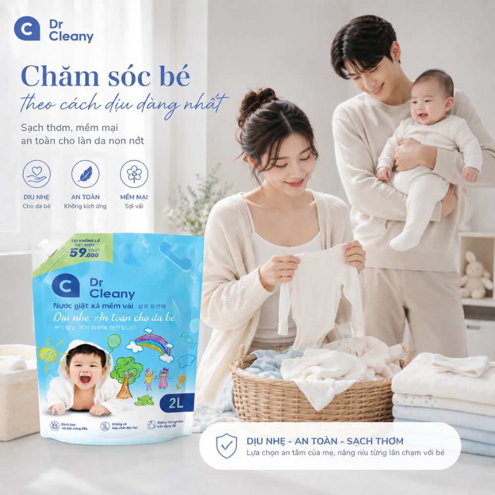 1 Thùng 4 Túi Nước Giặt Cho Bé Dr. Cleany 2kg Công Nghệ Hàn Quốc_thumbnail_7