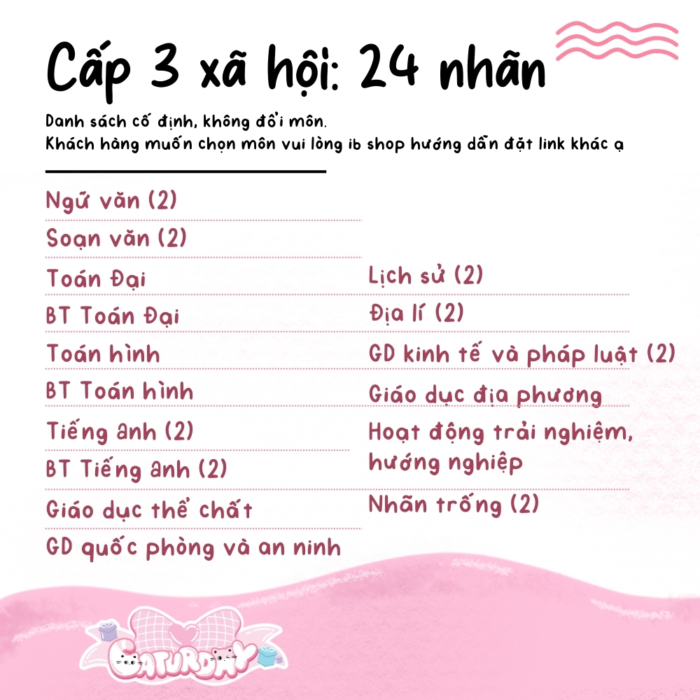Set nhãn vở MÔN HỌC BOHO từ lớp 1 đến lớp 12, có in theo yêu cầu | Caturday_thumbnail_6
