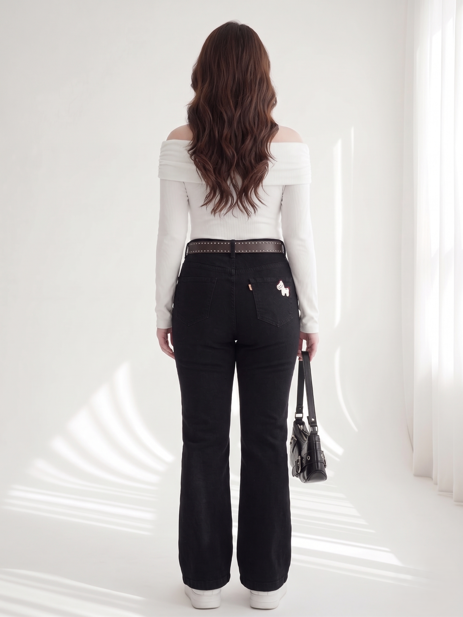 Quần Jean Loe Thêu Ngựa Bigsize Lưng Cao Che Bụng Nữ - Đen - Size 30-35 Vừa 55-85kg QJ519_thumbnail_3