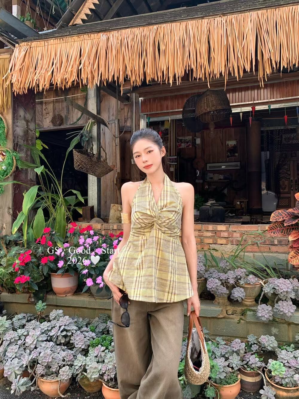 Áo sơ mi yếm caro xoắn ngực GS gấu xòe_thumbnail_4