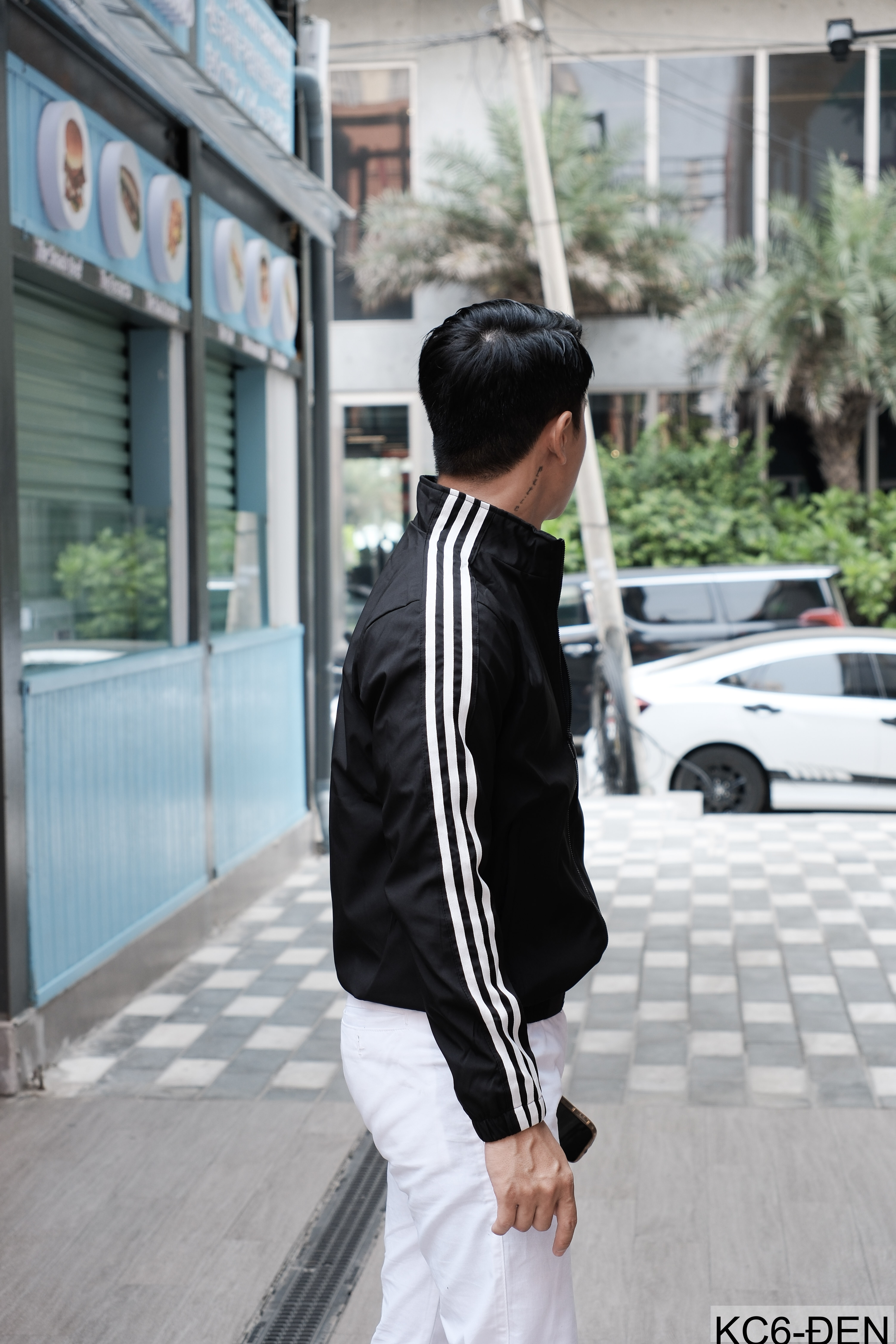 KC6 - Áo khoác nam thể thao cổ đứng tay dài chống mài mòn, thoáng khí, 3 màu trắng xanh lá đen_thumbnail_30