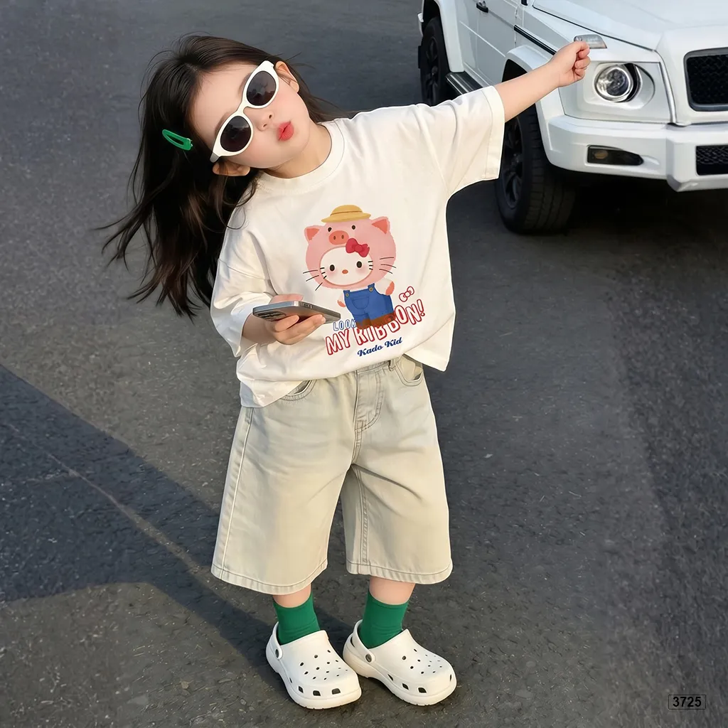 Áo thun bé gái kittie form rộng thoải mái Kado 3725_thumbnail_5