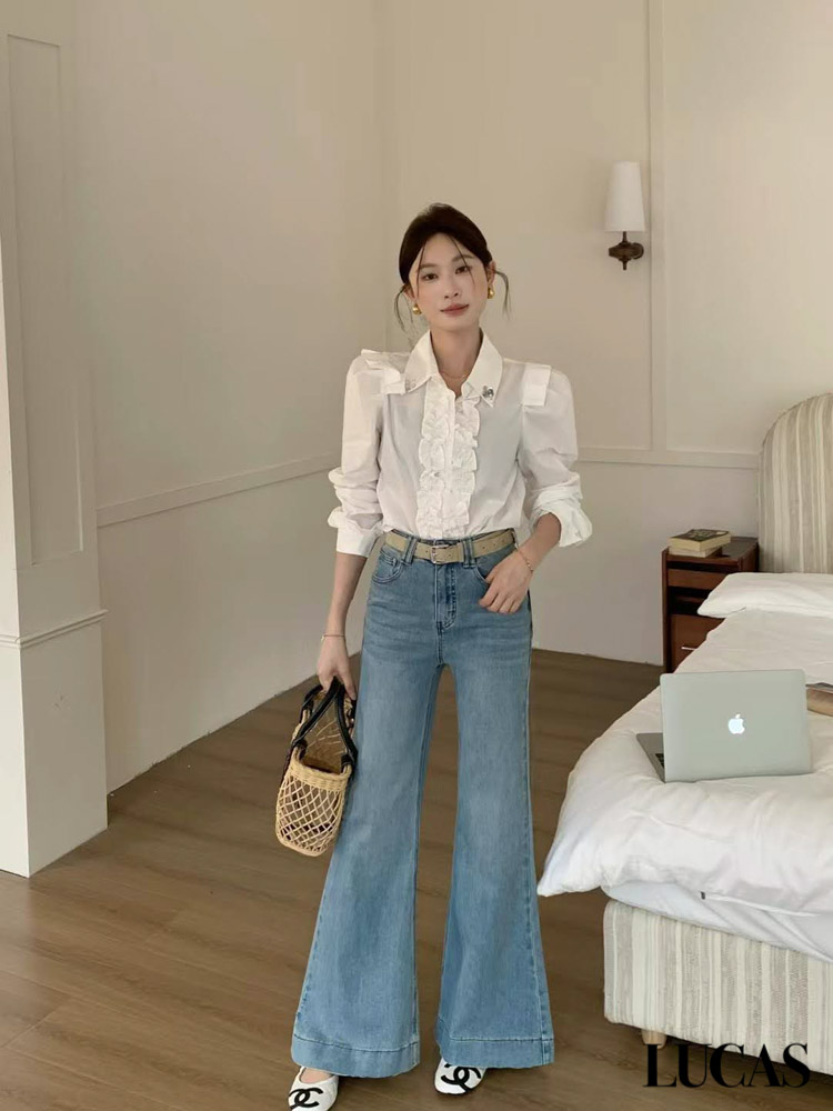 Quần Jeans ống loe 55601 DIDO mài nhẹ