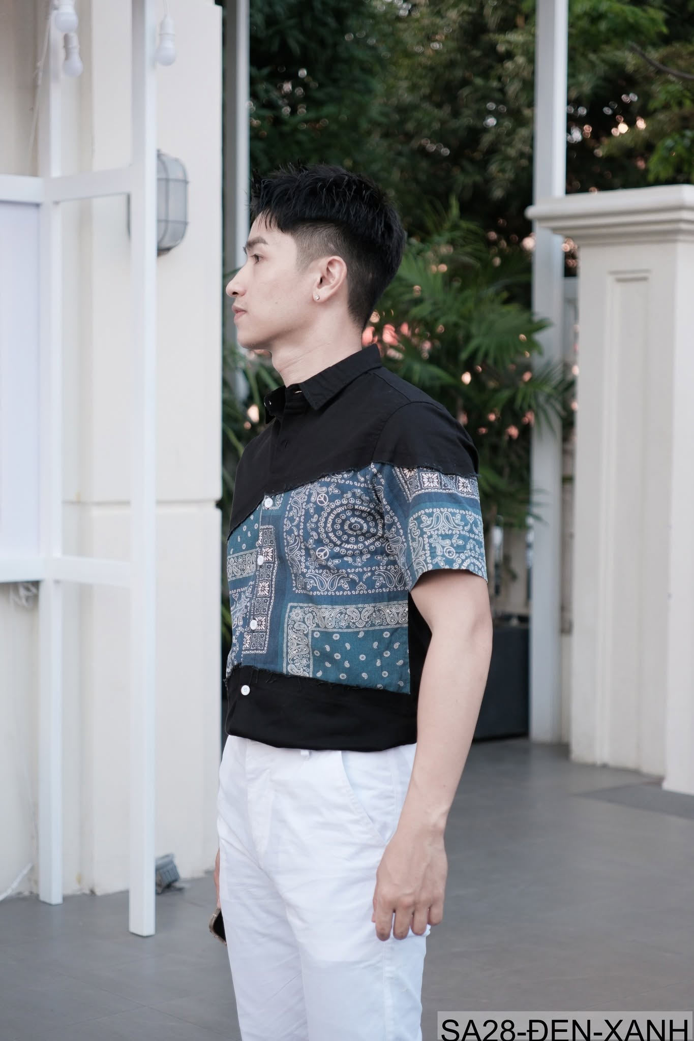 SB2 - Áo sơ mi nam ngắn tay phối màu bandana, cotton mát mẻ, dáng rộng streetwear mùa hè_thumbnail_7