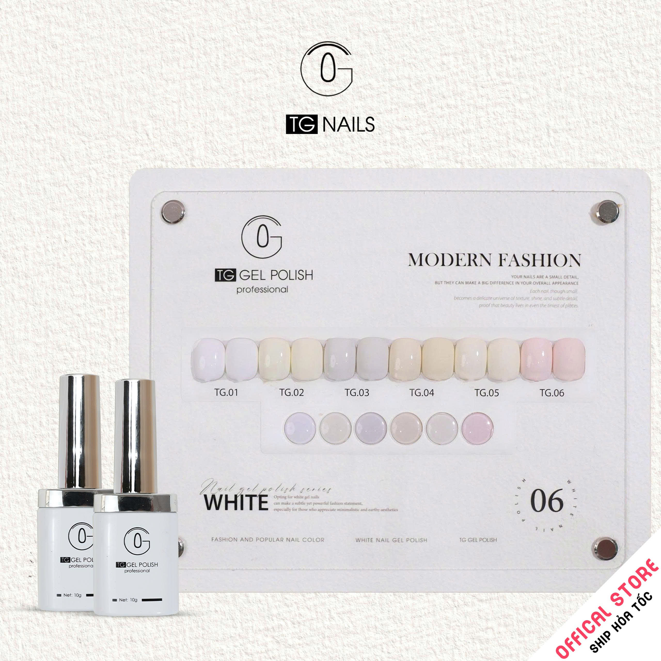 ComBo 6 màu Trắng TG Nails kèm bảng màu