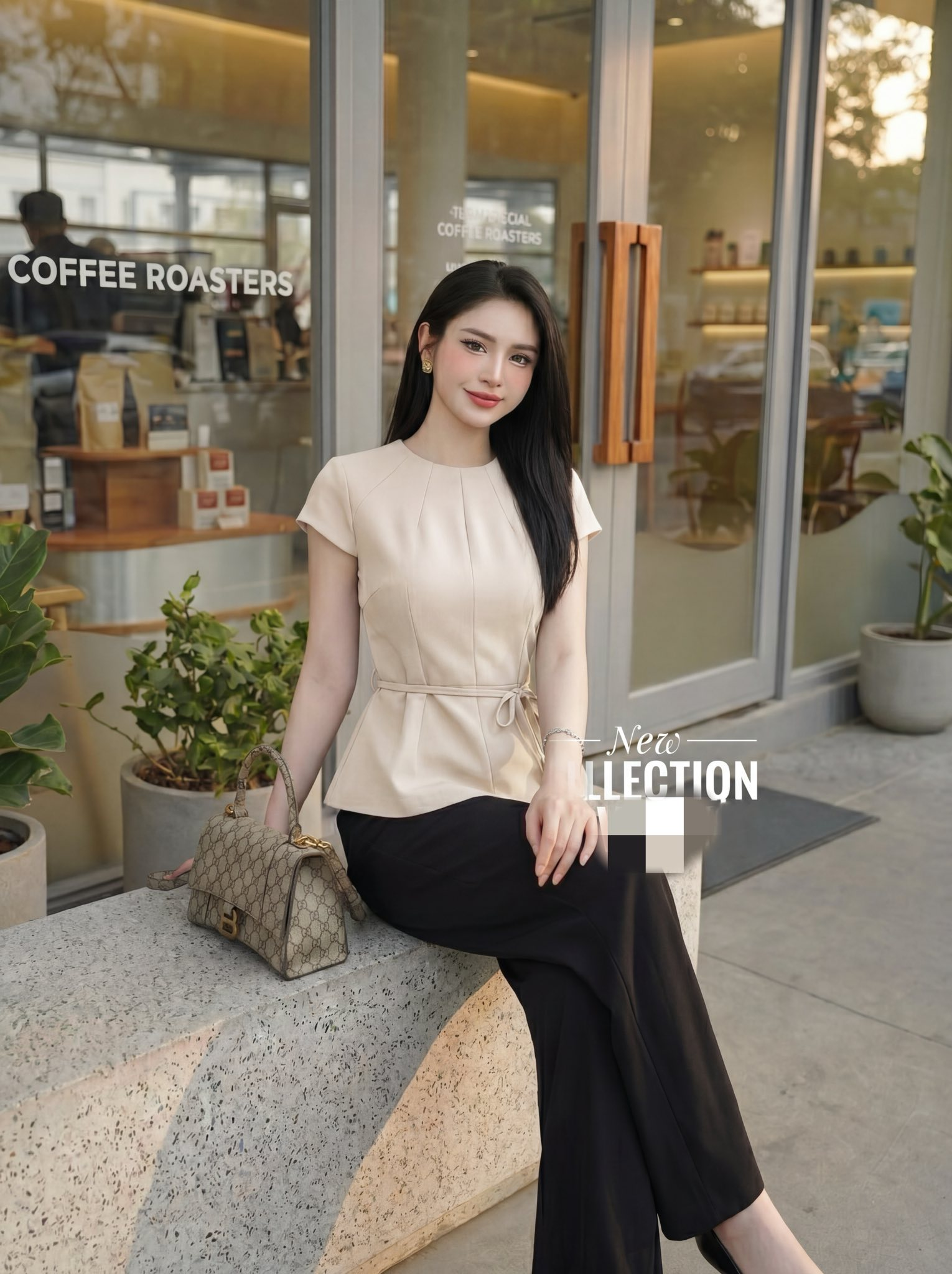 Áo Kiểu Nữ Tay Ngắn Peplum + Dây Eo HN.098 (C) (1451)
