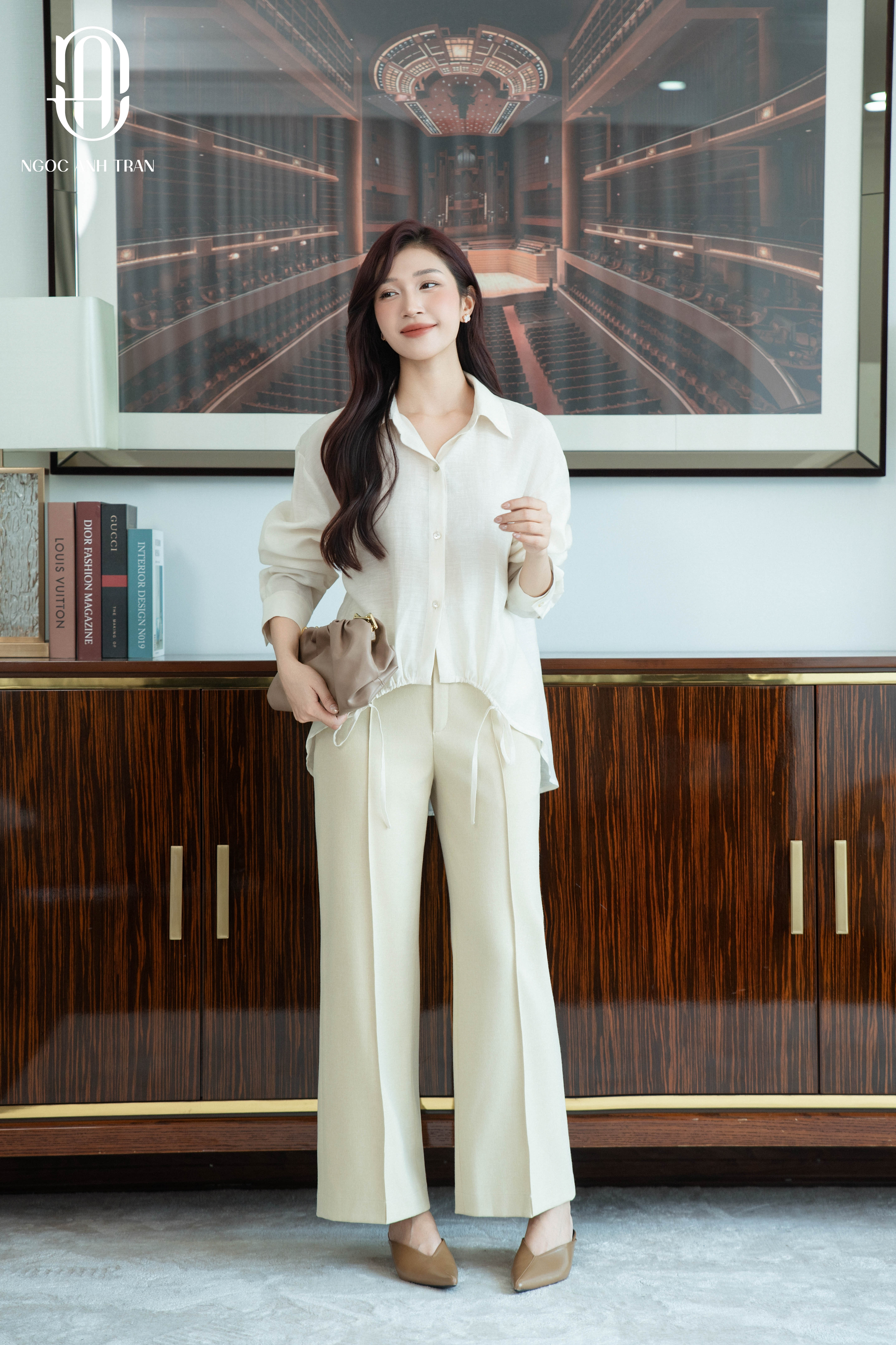 A275 - Sơ mi tơ buộc dây gấu