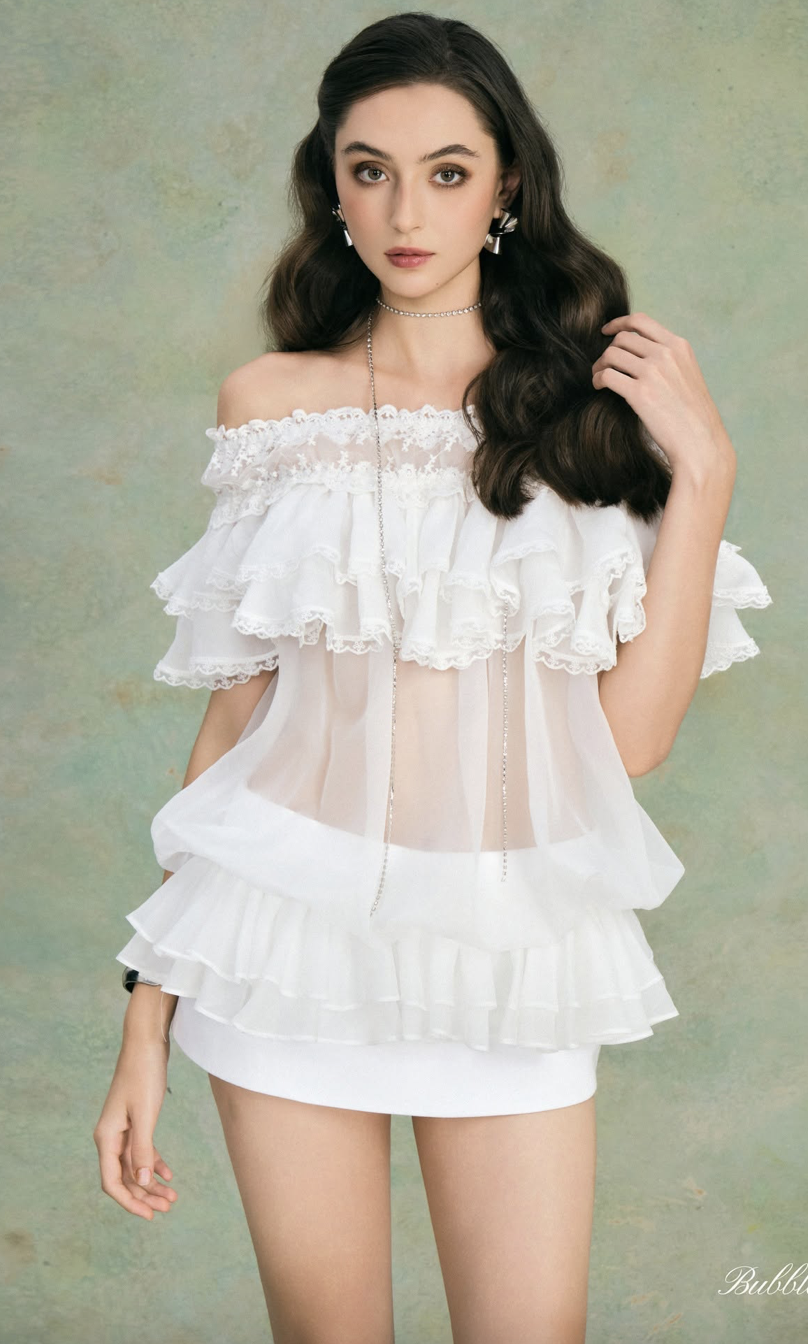 BUBBLE - IRIS WHITE MINISKIRT ( Chân váy ) 