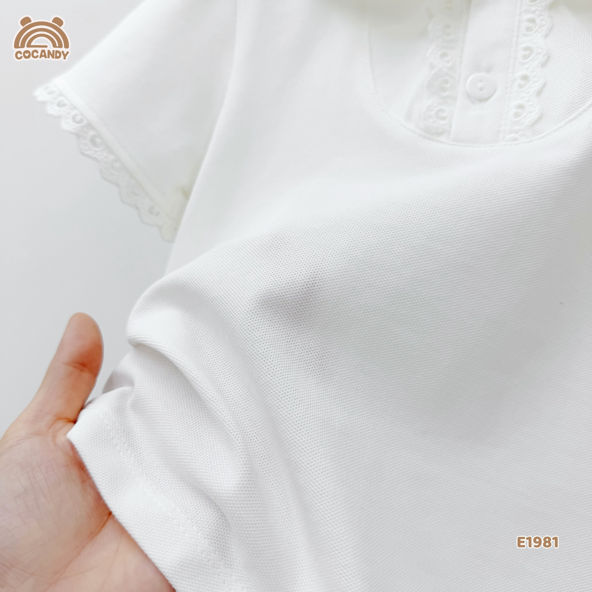 Áo cộc polo TRẮNG cổ sen tay phối ren_thumbnail_3
