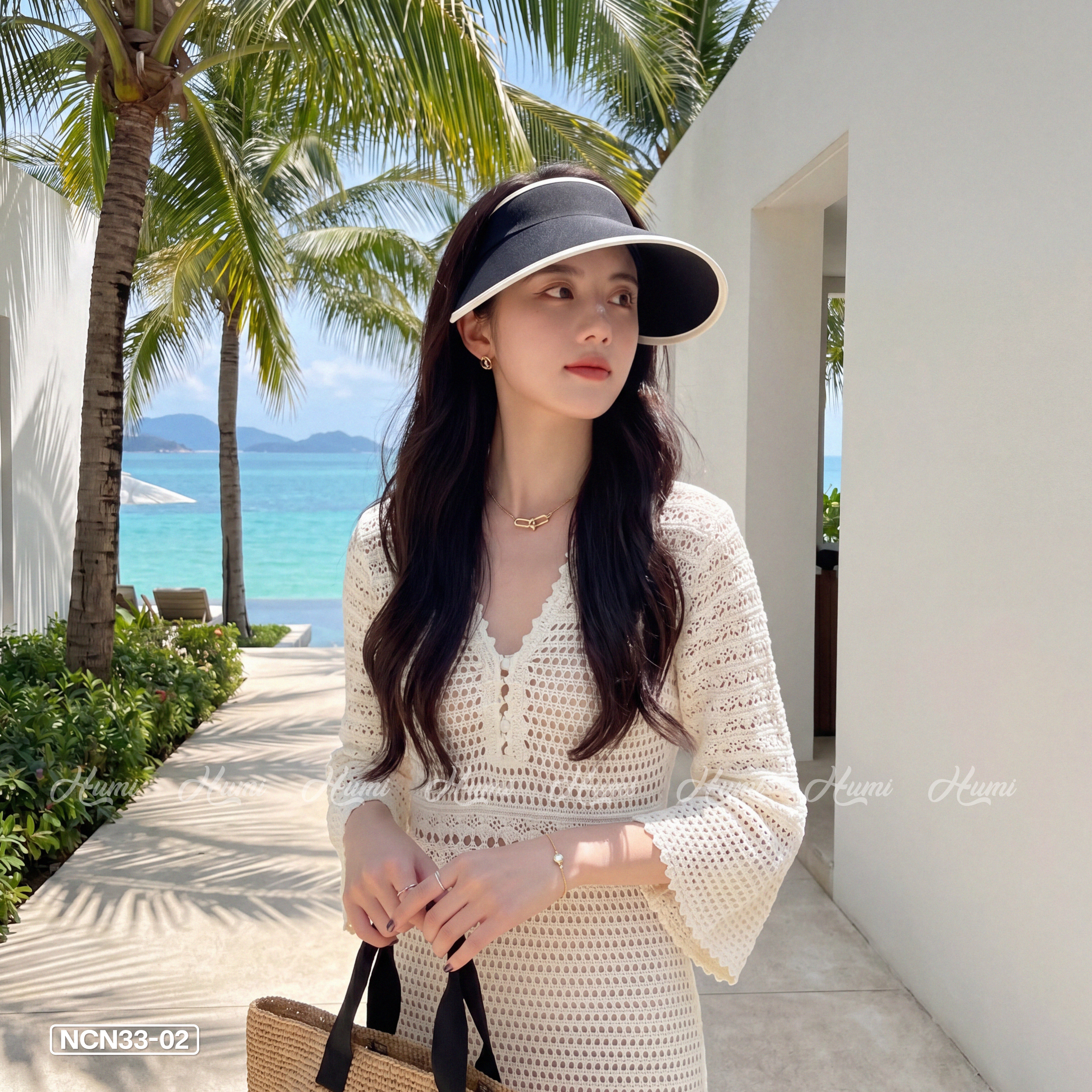 MŨ CHỐNG NẮNG MÙA HÈ HỞ CHÓP (NCN33-02 ĐEN)_thumbnail_3