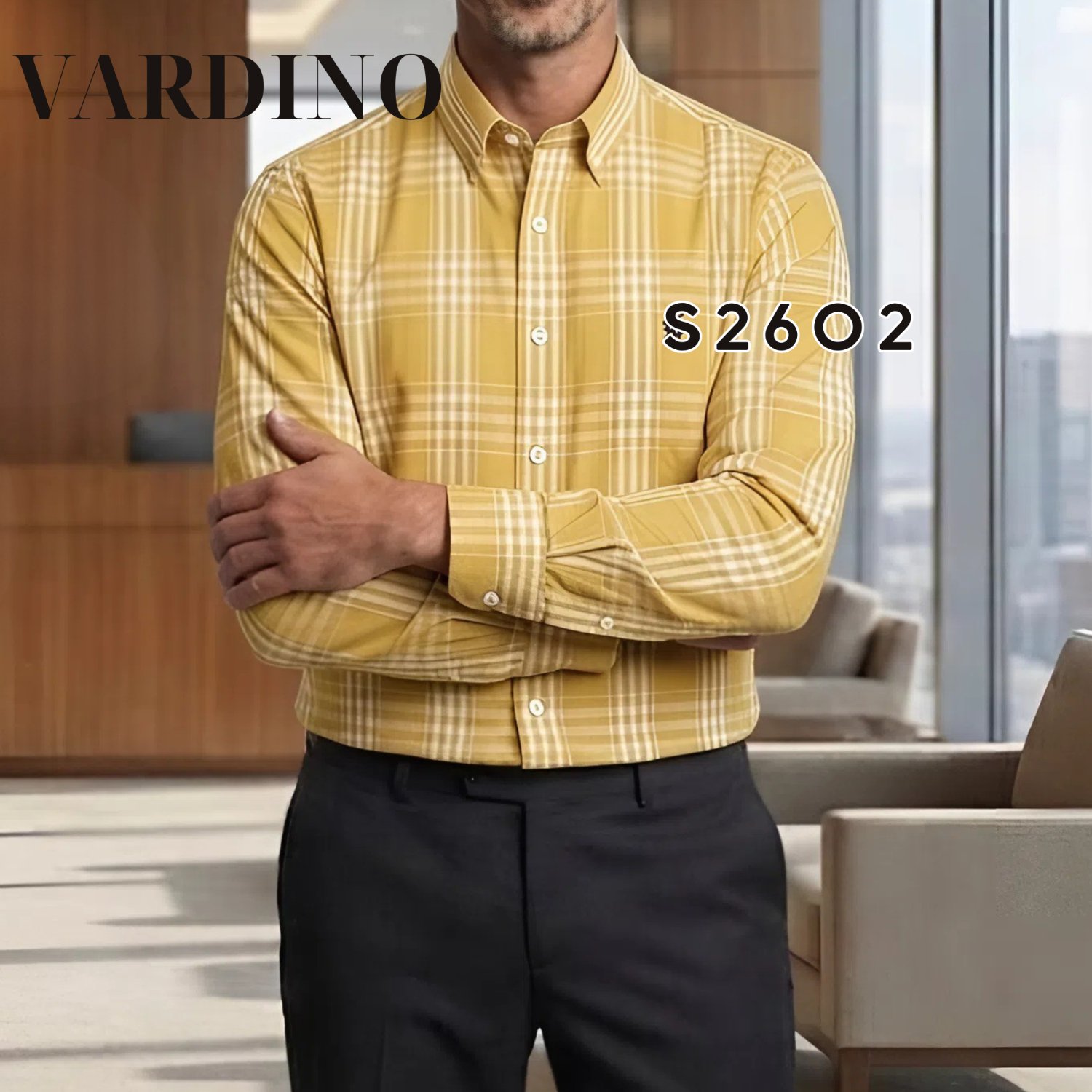 Sơ mi kẻ dài tay Vardino S2602