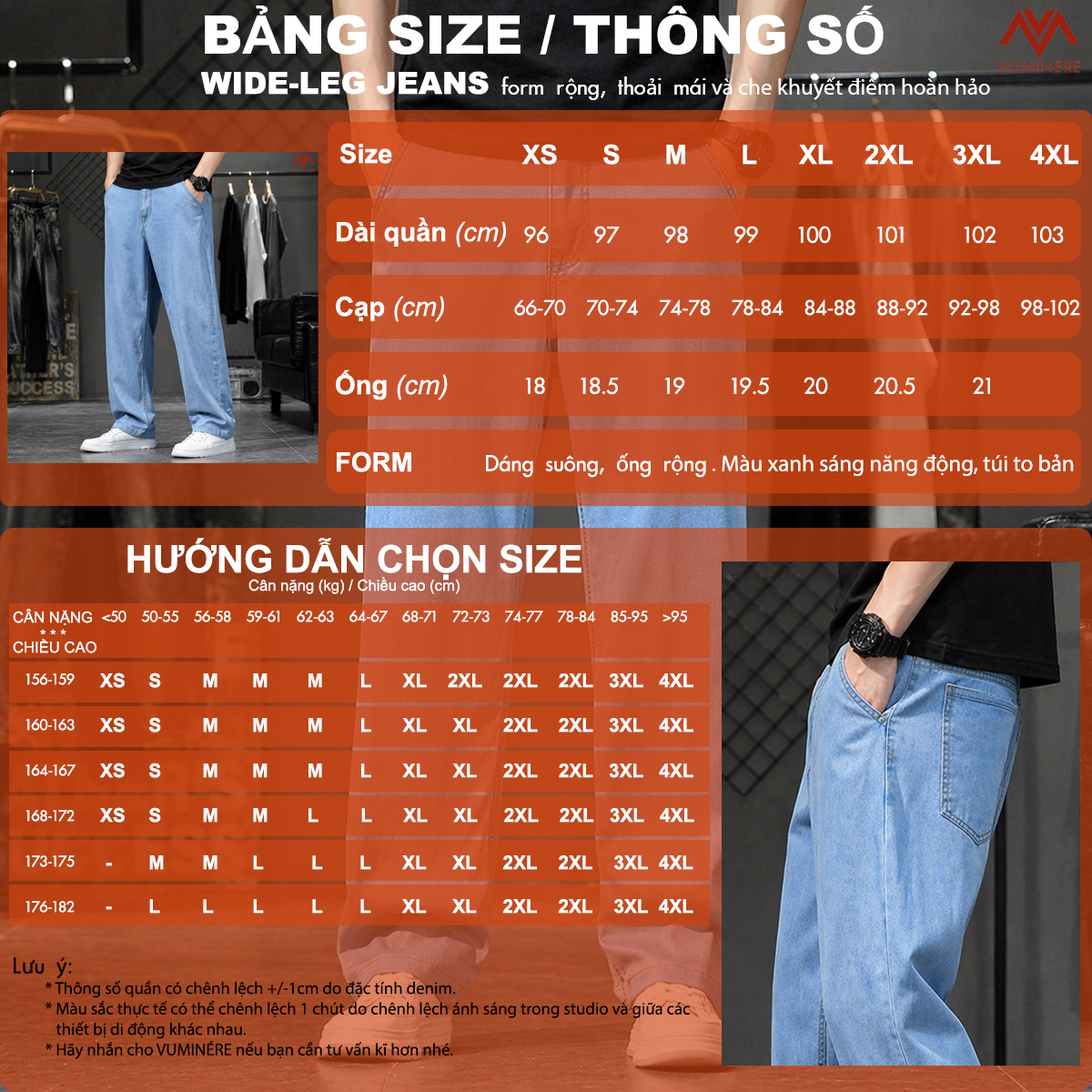 Quần Jeans nam VUMINÉRE - Wide Leg Jeans Form suông ống rộng_thumbnail_4