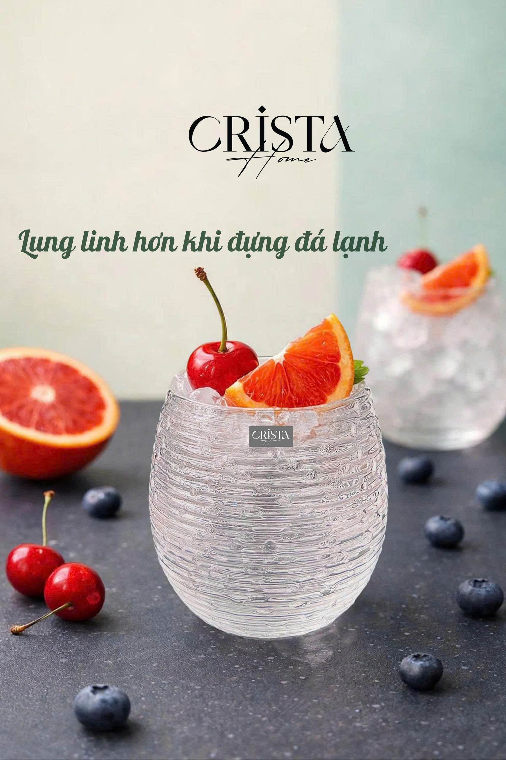 Set 6 cốc thủy tinh dáng bầu vân ngang 300ml Crista Home 60254_thumbnail_6